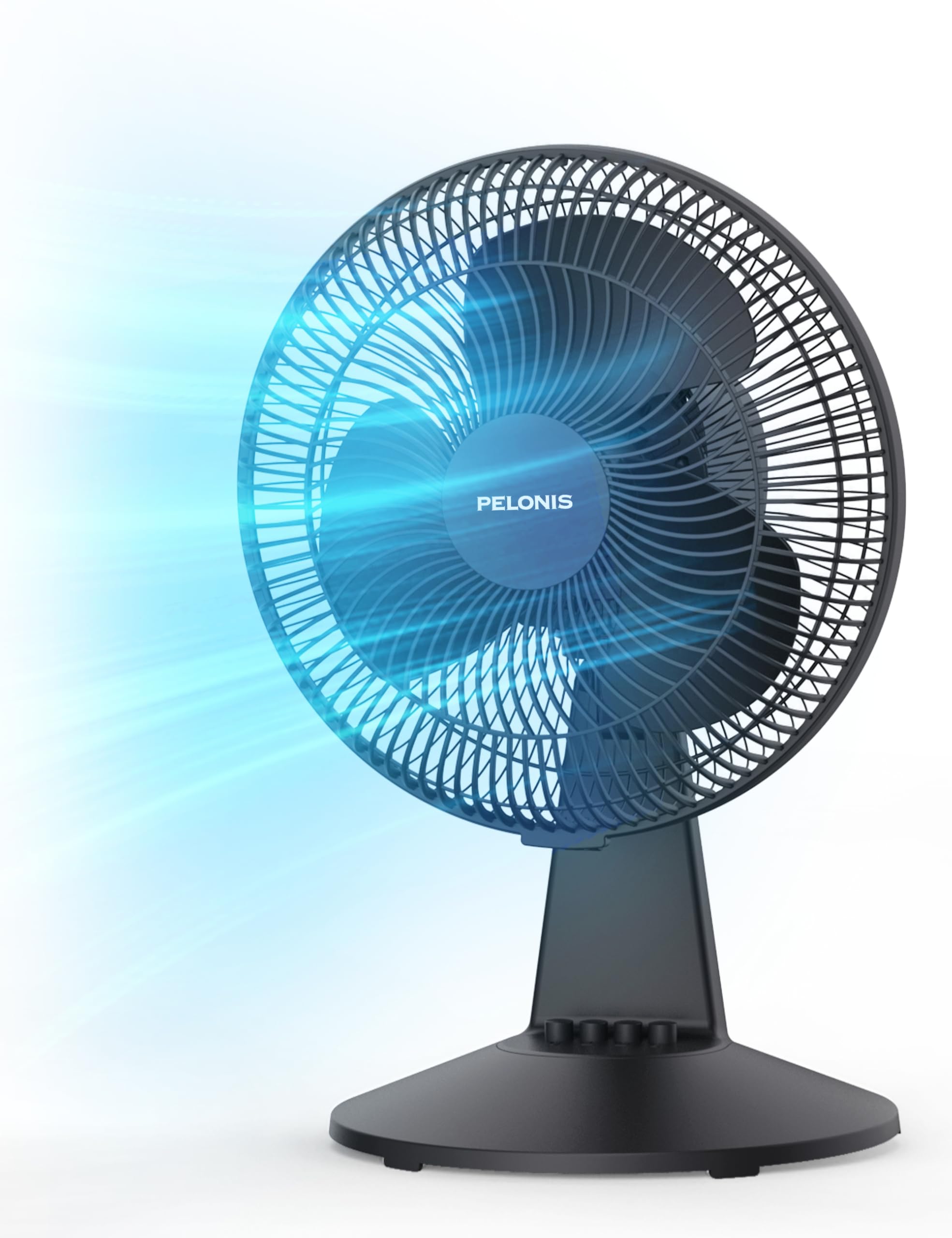 Pelonis Table Fan 12 Inch, 120 Oscillating Table Fan Small Portable Electric Plug In Desk Fan With 3 Speeds, 126 Adjustable Tilt