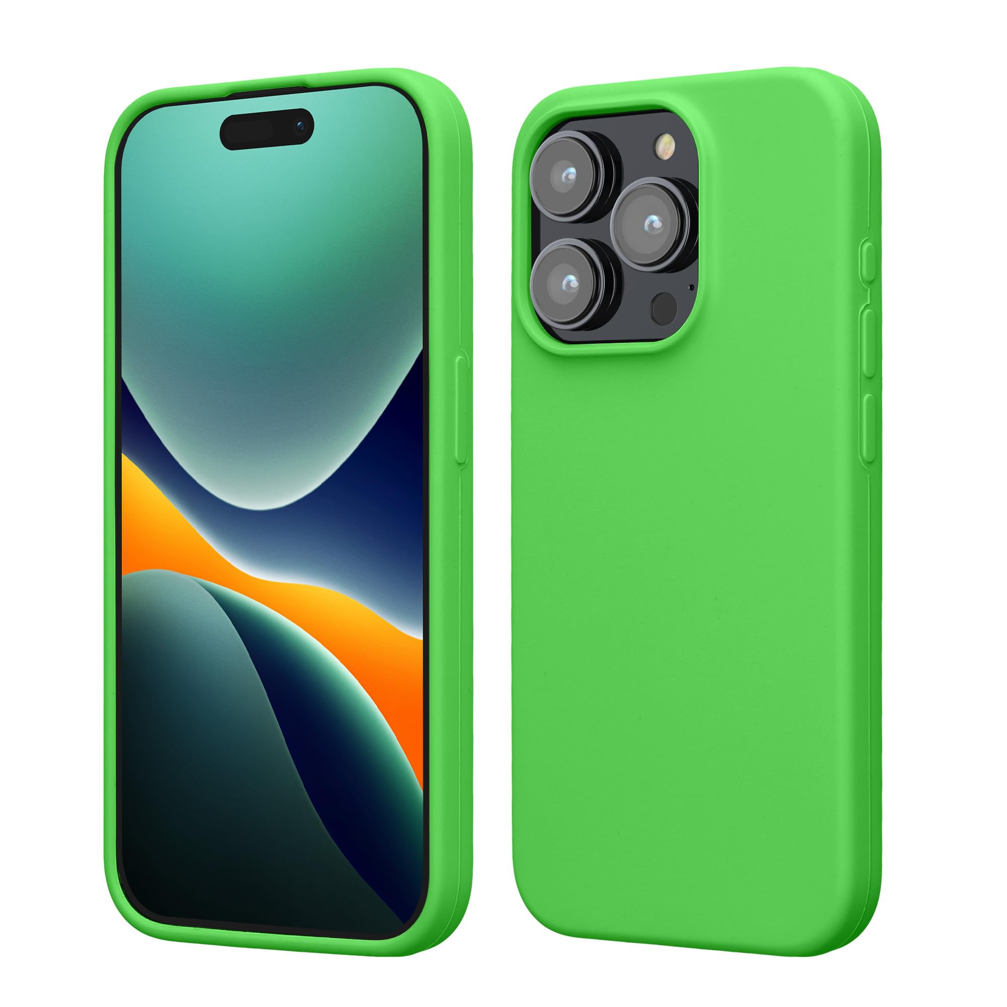 kwmobile Case Compatible with iPhone 15 Pro Max Case - Slim Soft TPU Silicone Cover - Lime Green