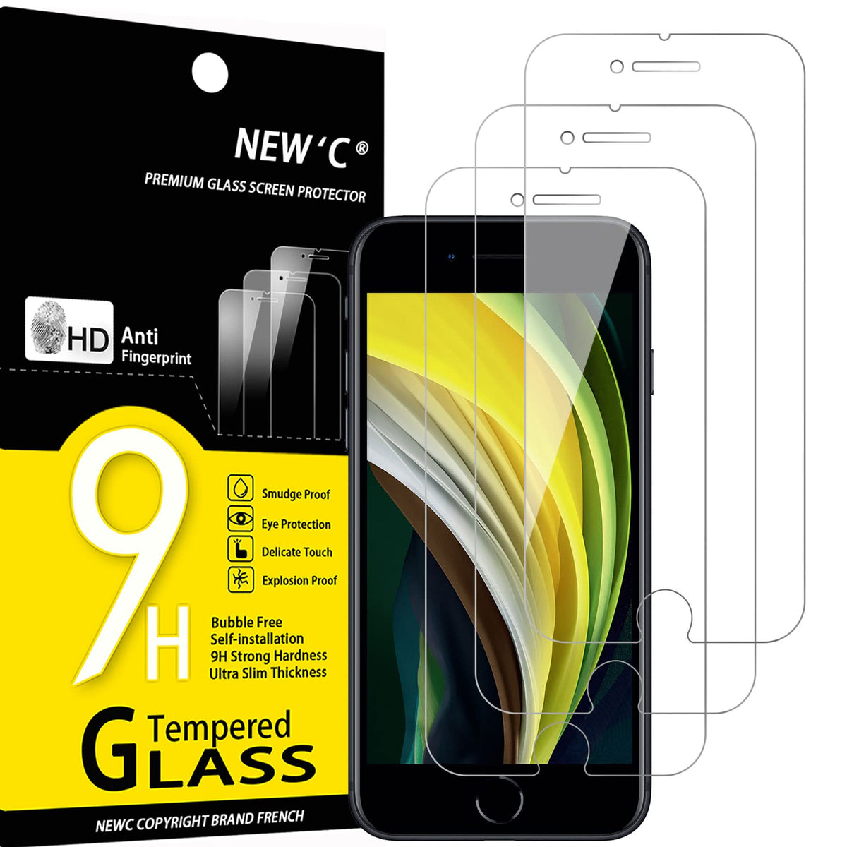 New 'C [3 Pack] Designed For Iphone Se 2022, Iphone Se 2020 Screen Protector Tempered Glass, Case Friendly Ultra Resistant