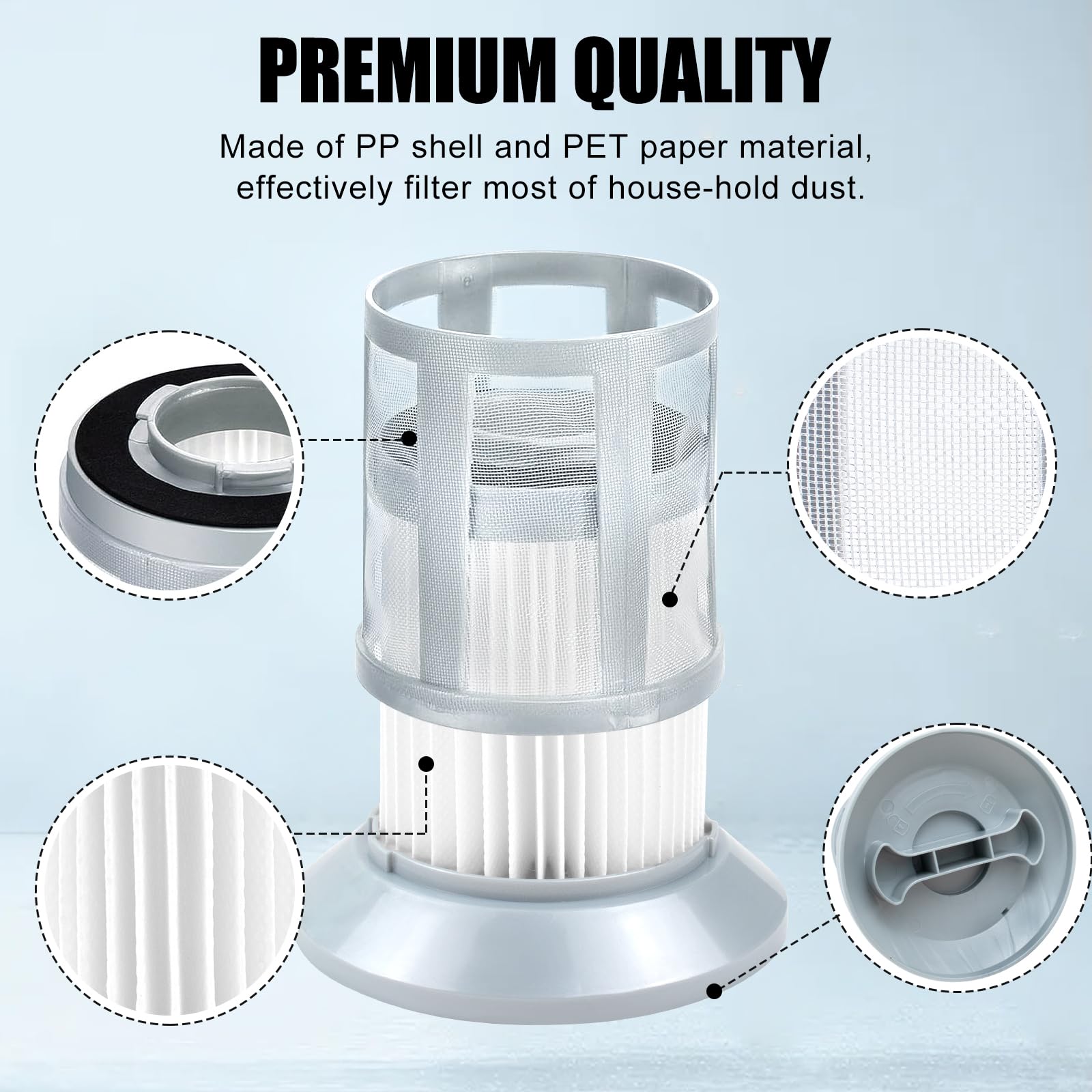 2 Pcs 2156A Filters Compatible For Bissell 2156, 2156A, 2156E,1665, 16652, 1665W Zing Canister Vacuum Cleaner, Replace 1613056