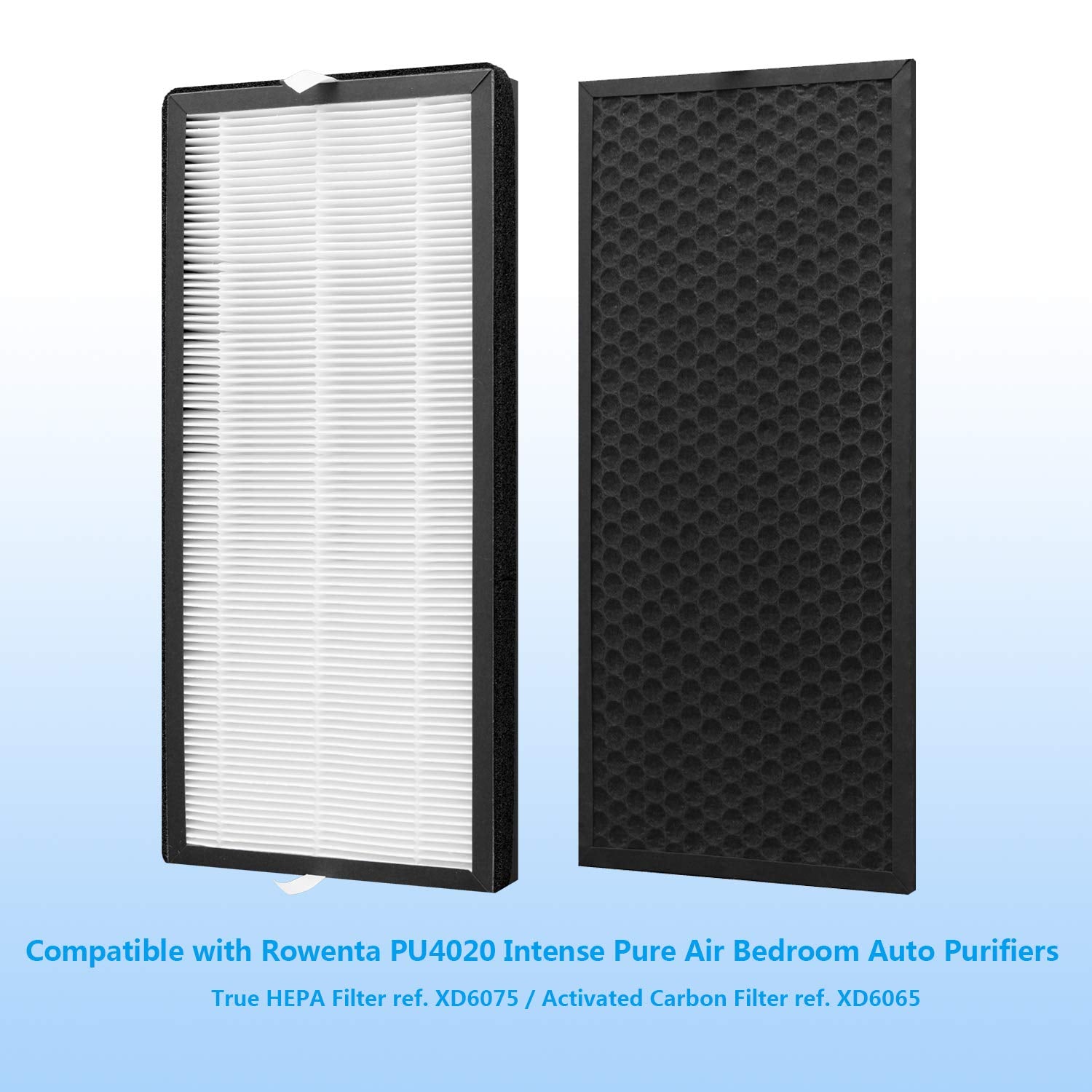 Xd6065 Activated Carbon & Xd6075 True Hepa Replacement Filter, Compatible With Rowenta Pu4020 Intense Pure Air Purifiers, 1 Carb
