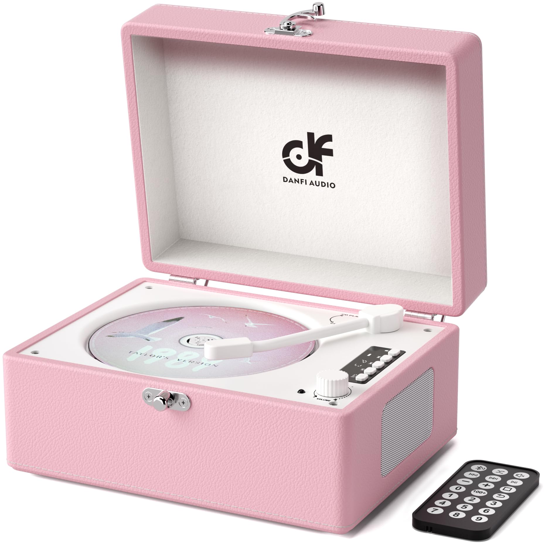 Cd Player Retro With Upgraded Speakers Bluetooth In/Out Rechargeable Portable Cd Player For Home With Led Screen Boombox Usb Type C Light Pink