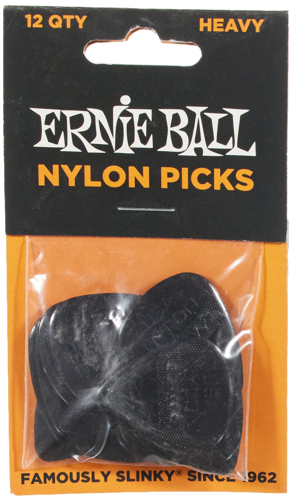 Ernie Ball Nylon Guitar Picks, Heavy, 12 Pack (P09137)