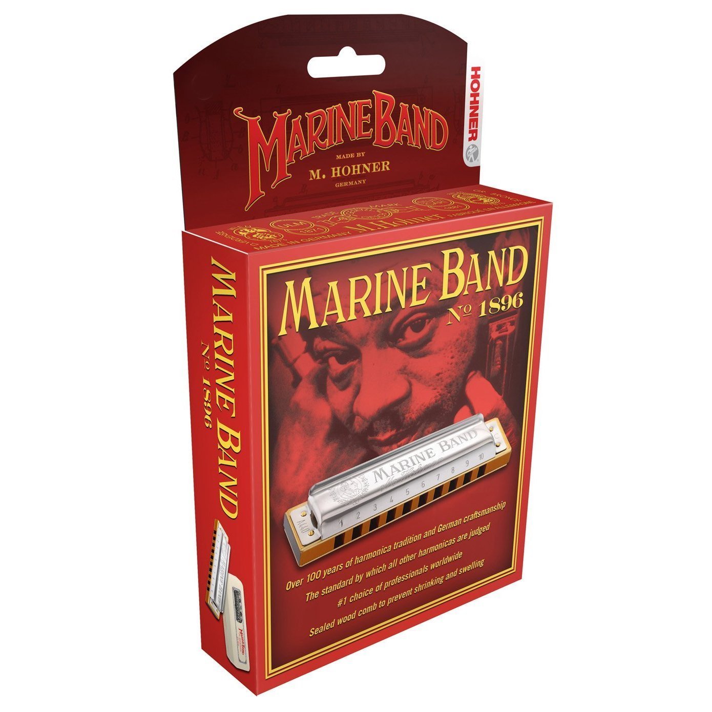Hohner 1896Bx Marine Band Harmonic, Key Of F Sharp