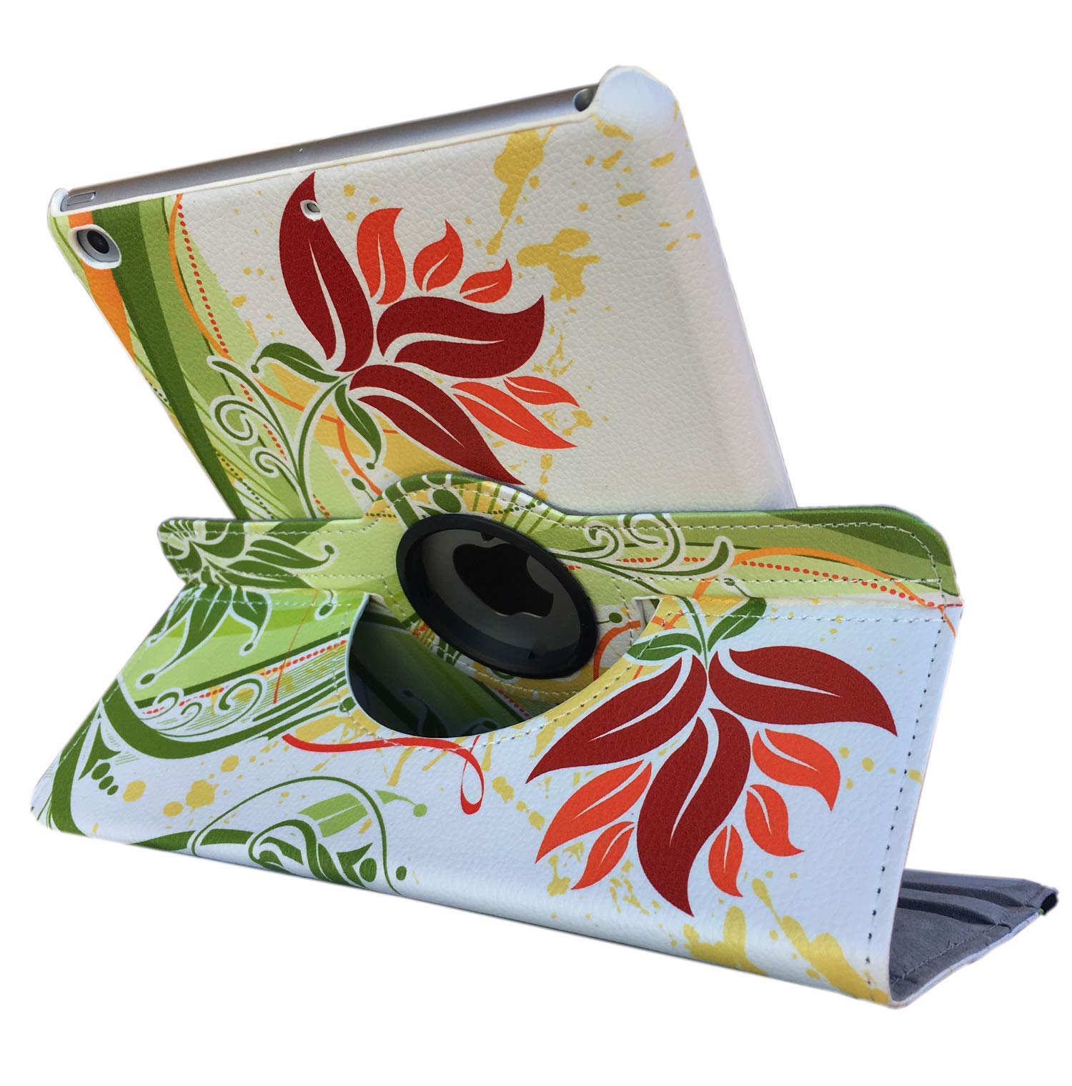 Case For Ipad 6Th/ 5Th Generation 9.7 Inch 2017/2018 A1822 A1823 Smart Stand Case Support Wake/Sleep Function Orange Flowers