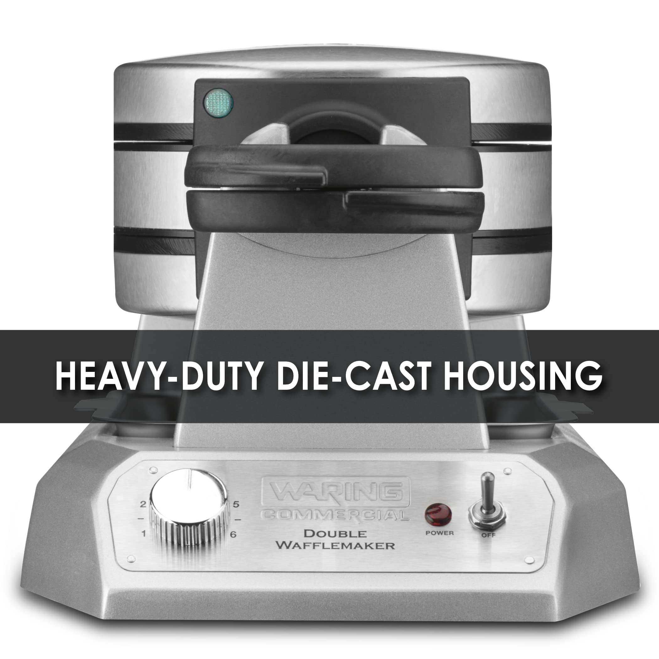 Waring Commercial Ww200 Waffle Iron, 18X11X12, Silver