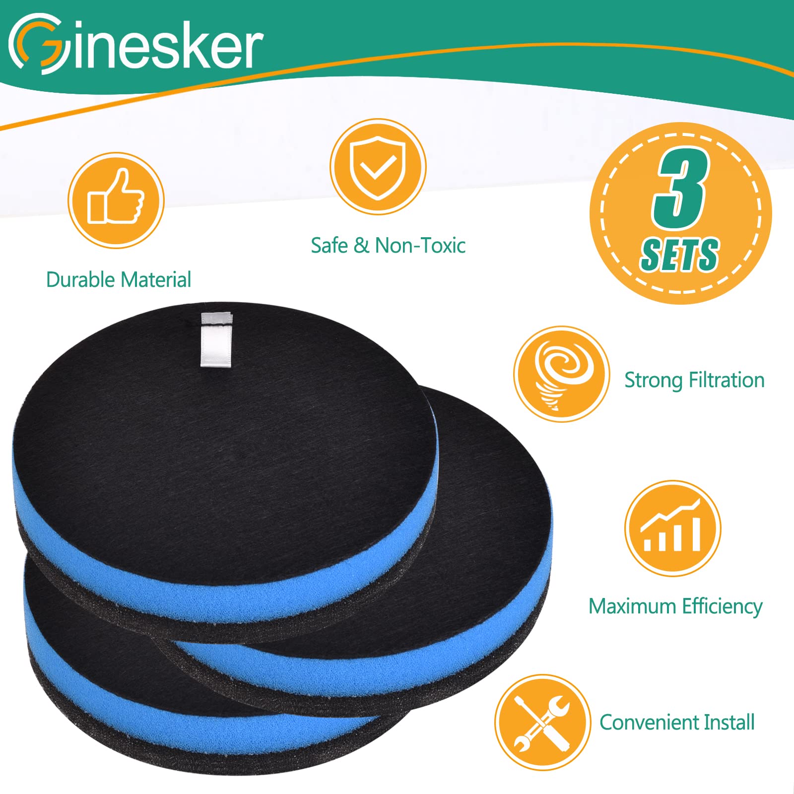 3 Sets Replacement Filter Compatible With Bissell Cleanview Pet Vacuum 2252 2254 2256 2258 2486 Powergroom 22528 Powerforce 3334