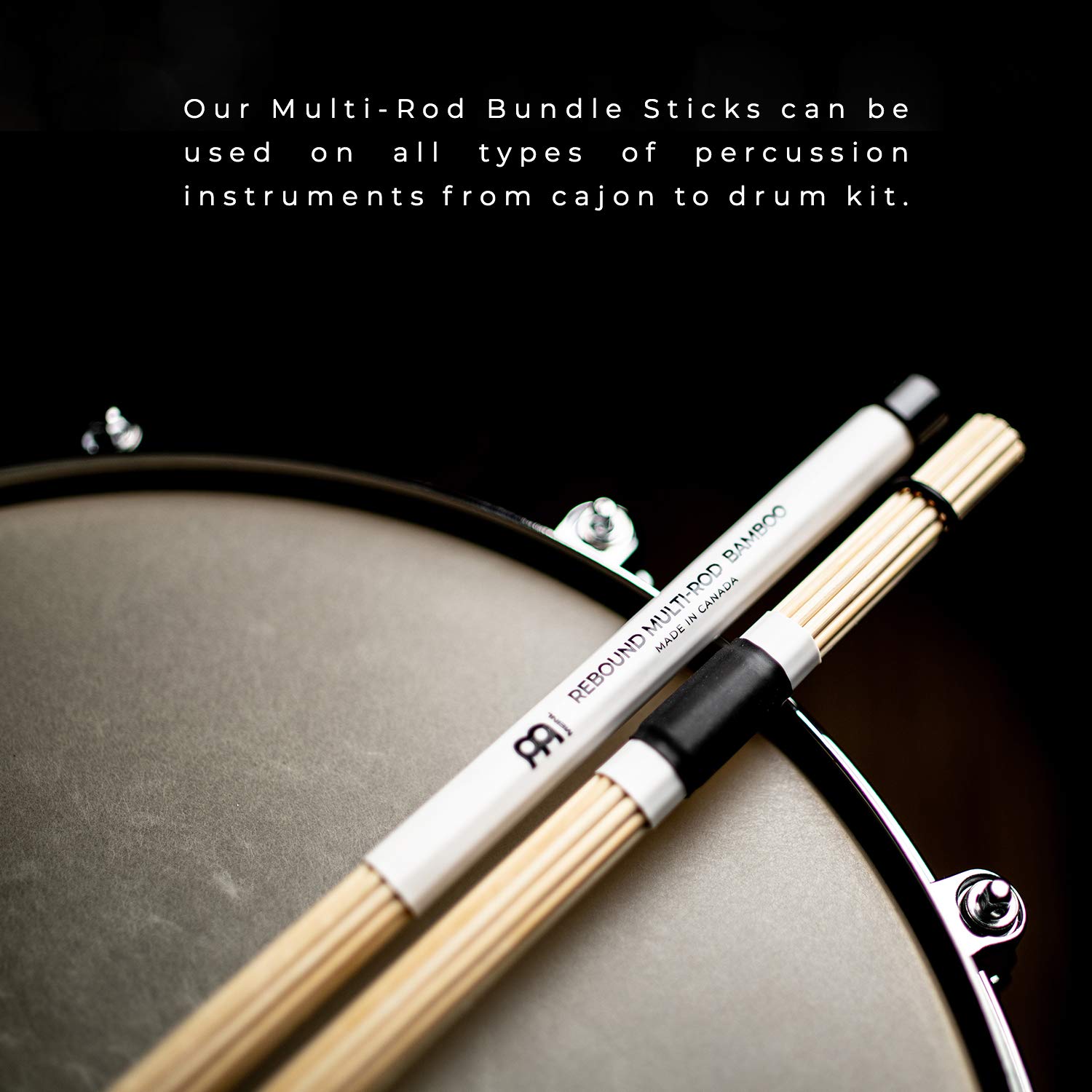 Meinl Stick & Brush Rebound Multi Rod Bamboo Dowels With Foam Core And Adjustable Rings   Creates A Focused Attack (Sb209)