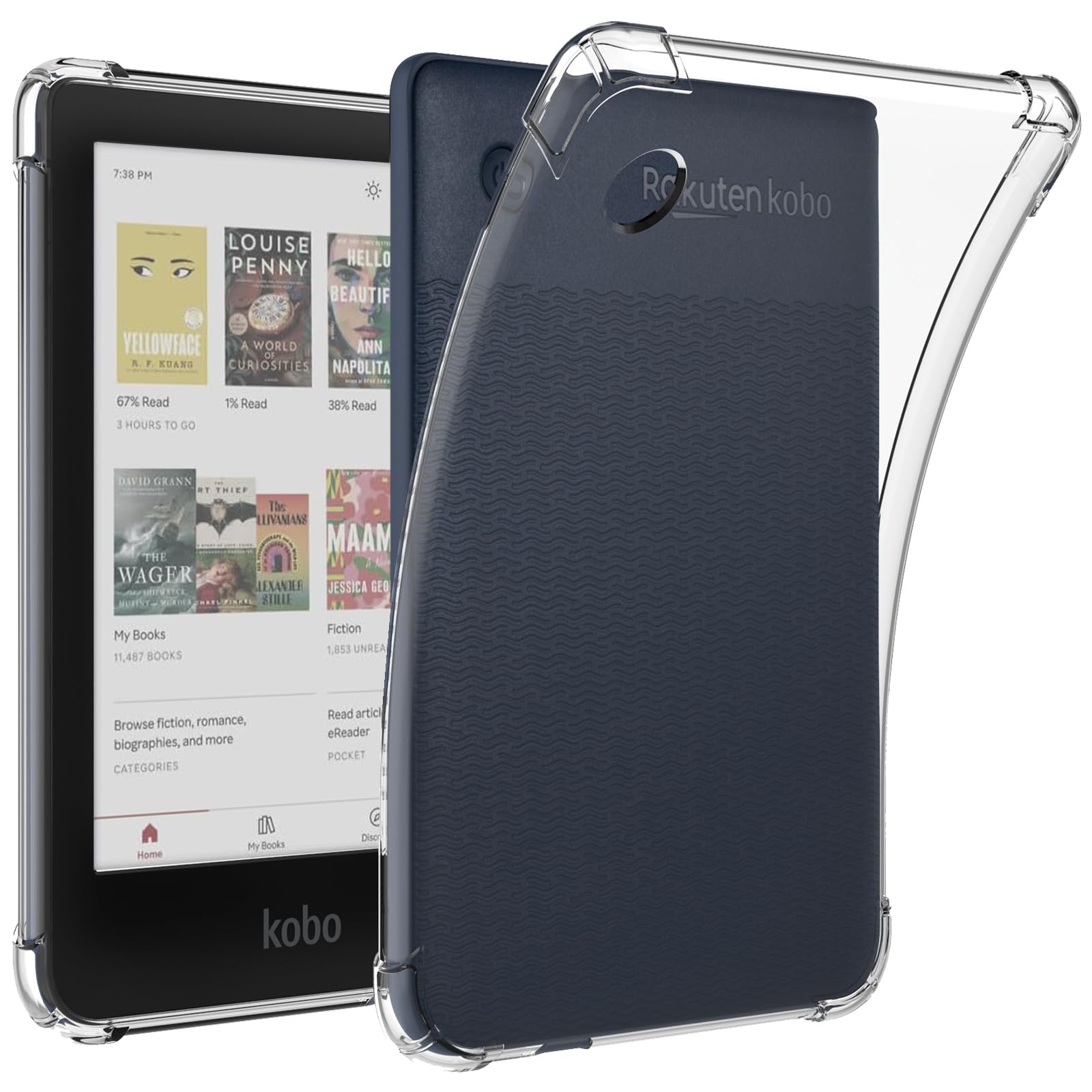 Caweet Clear Case For Kobo Clara Colour/Bw 6 Inch 2024 Release, Ultra Soft Flexible Transparent Tpu Skin Bumper Back Cover Shell