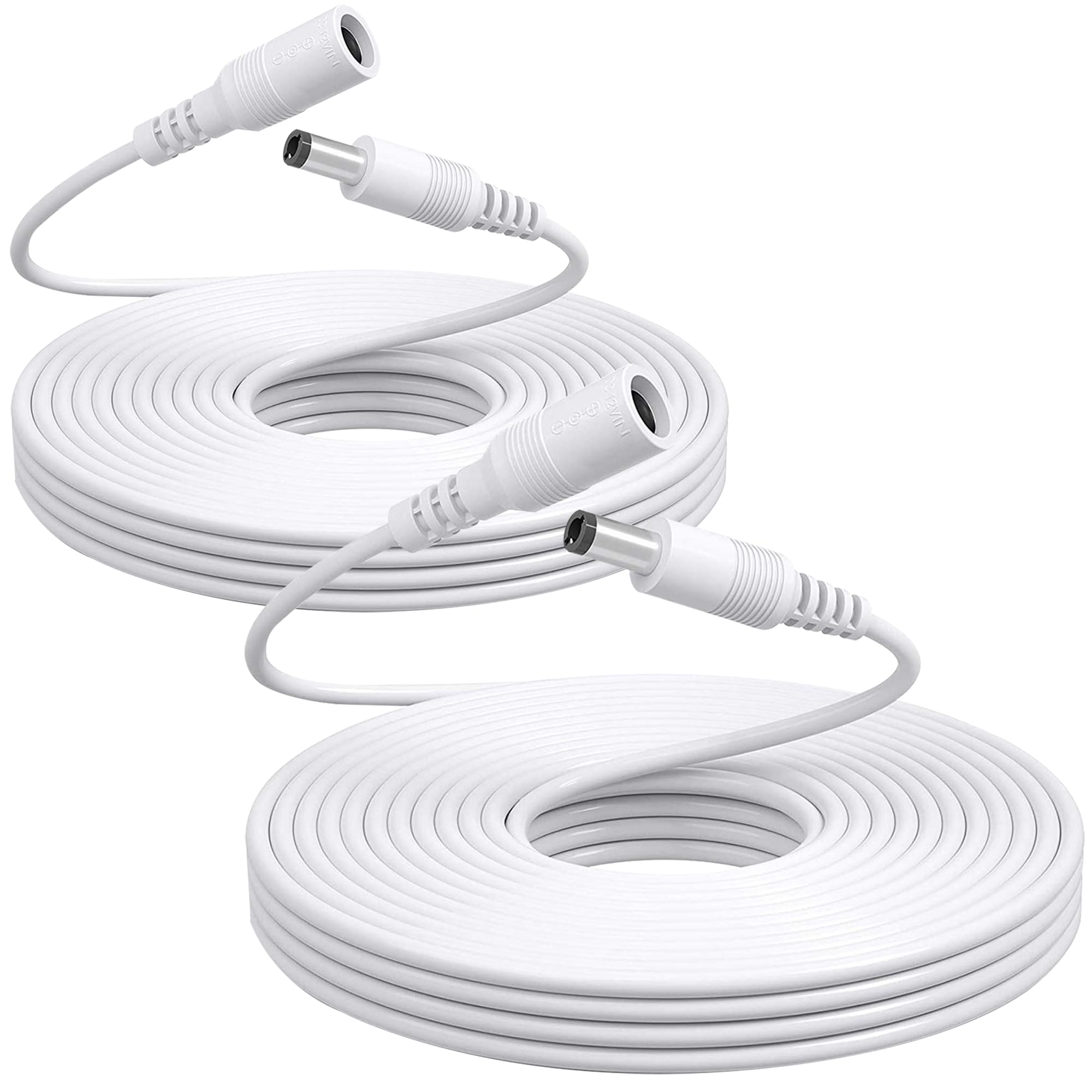 2 Pack 20Ft 6M Power Extension Cable, 5.5Mm X 2.1Mm Dc Extension Cord, Compatible With Universal 12V Dc Adapter Cord Or Wall Cha