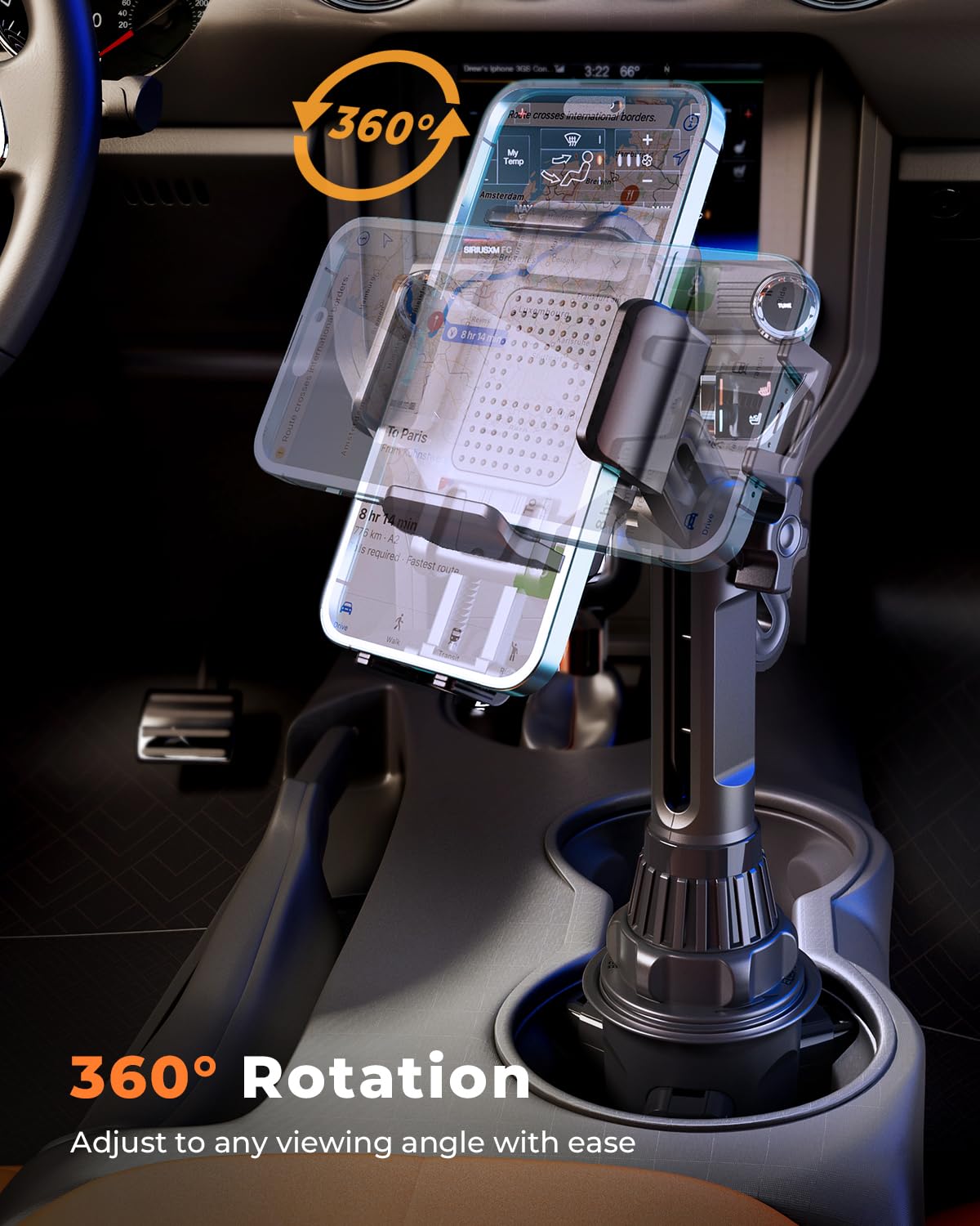 Lorima Cup Phone Holder For Car, Universal Adjustable Car Phone Holders For Your Car, Cup Holder Phone Mount For Cell Phone Ipho