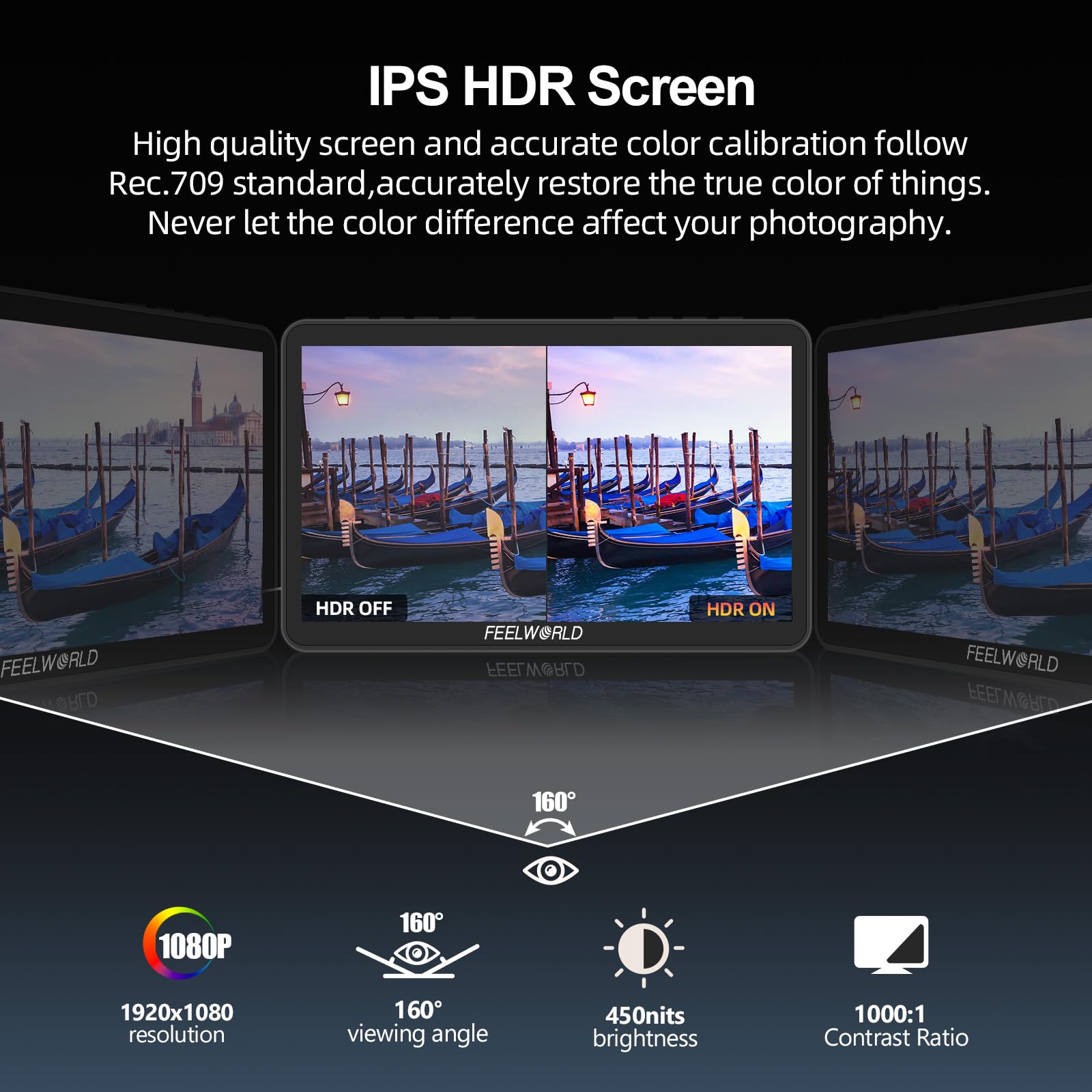 Feelworld F5 Pro V4 6  Inch Dslr Camera Field Monitor Bundle + Battery+Carry Case+ Micro Hdmi Cords   Touch Screen Video Monitor