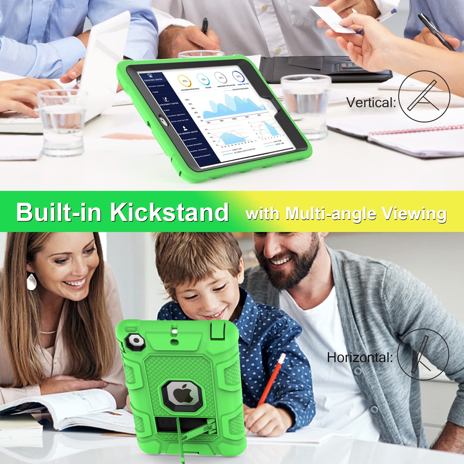 Timism Ipad Mini Case, Ipad Mini 2 Case, Ipad Mini 3 Case With Sturdy Kickstand, 3 In 1 Heavy Duty Shockproof Hybrid Three Layer