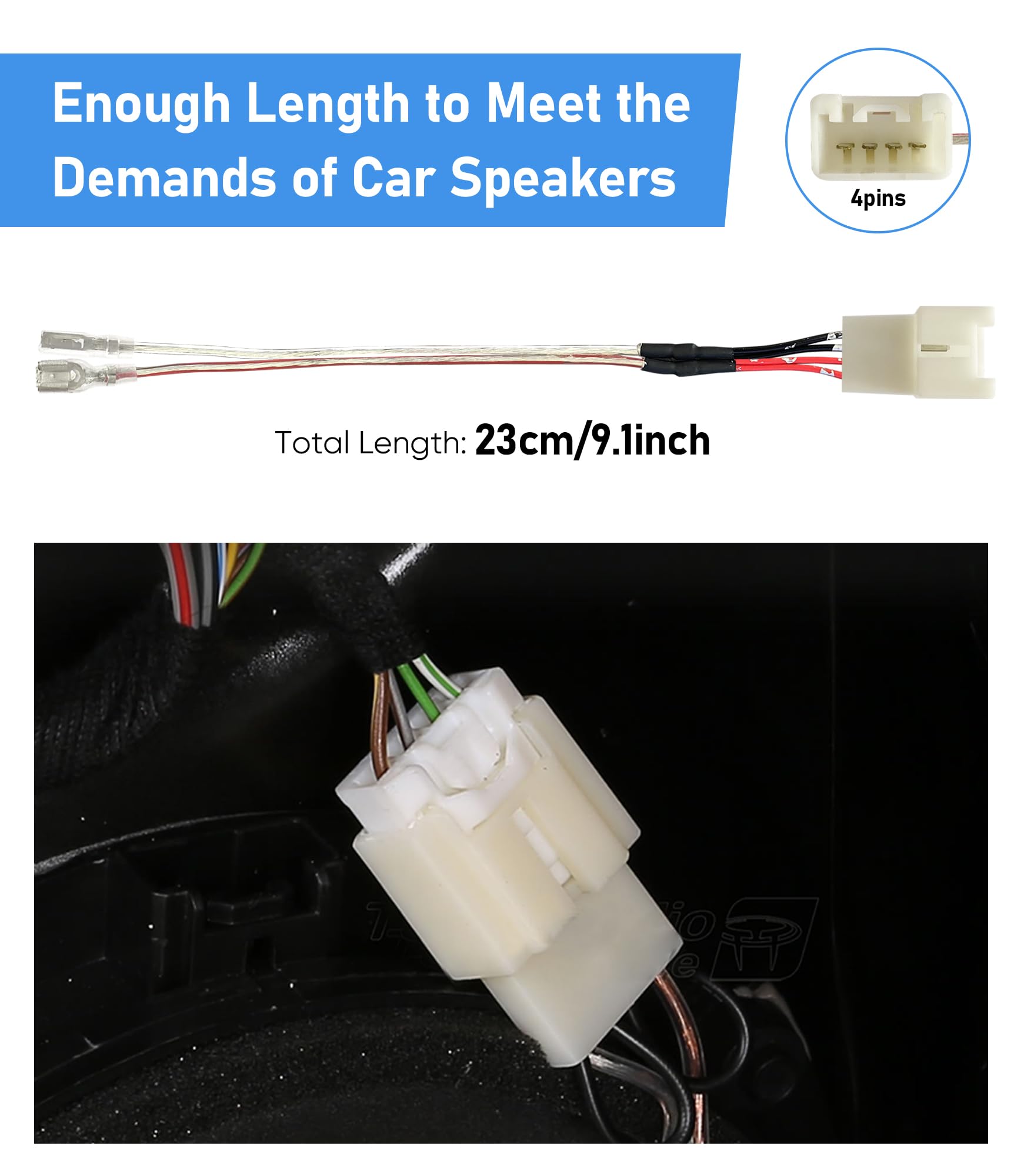 Car Door Speaker Wiring Harness Replacement For 2011 2021 Ford F150 Escape Focus Mustang Mazda 2 3 6 Cx5 Lincon Aftermarket Speaker Wire Adapter Connector Plug, 2Pcs