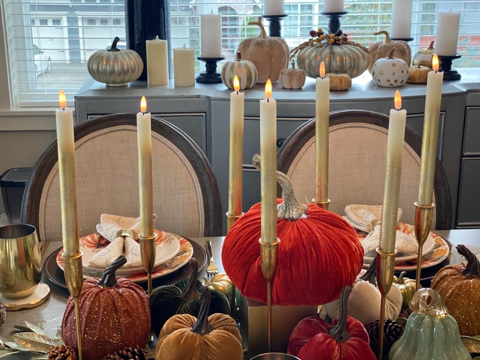 Wondise Gold Flameless Taper Candles With Timer & Remote, 9 Inch Battery Operated Led Flickering Window Candle For Christmas Tha