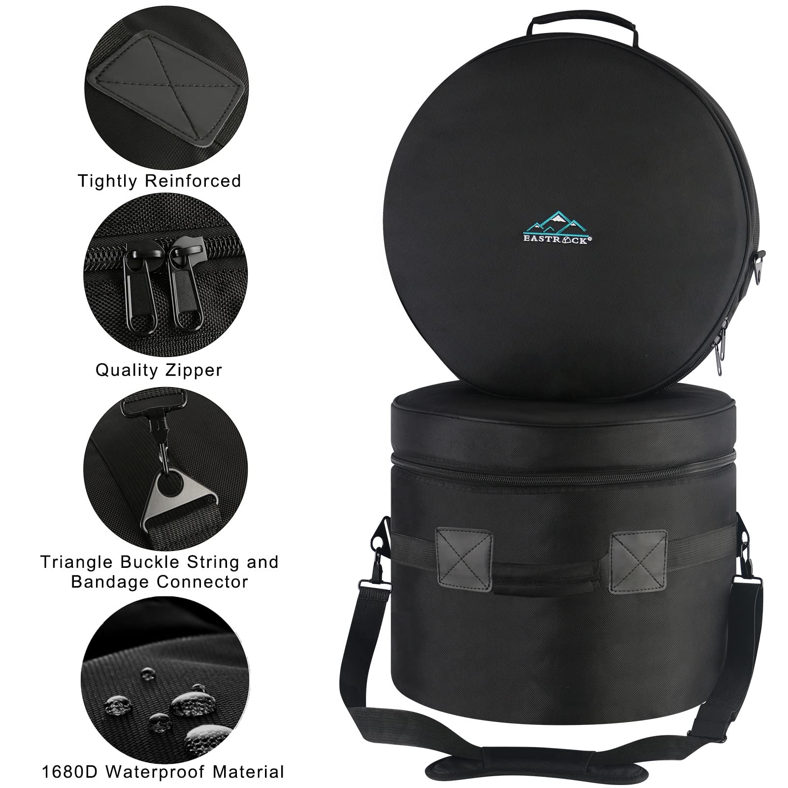 Eastrock 5 Piece Drum Bag Set For 12'' Tom, 10'' Tom, 14'' Snare, 16'' Floor Tom, 22'' Bass Drum, Drum Cases (5Pc Fusion Set)