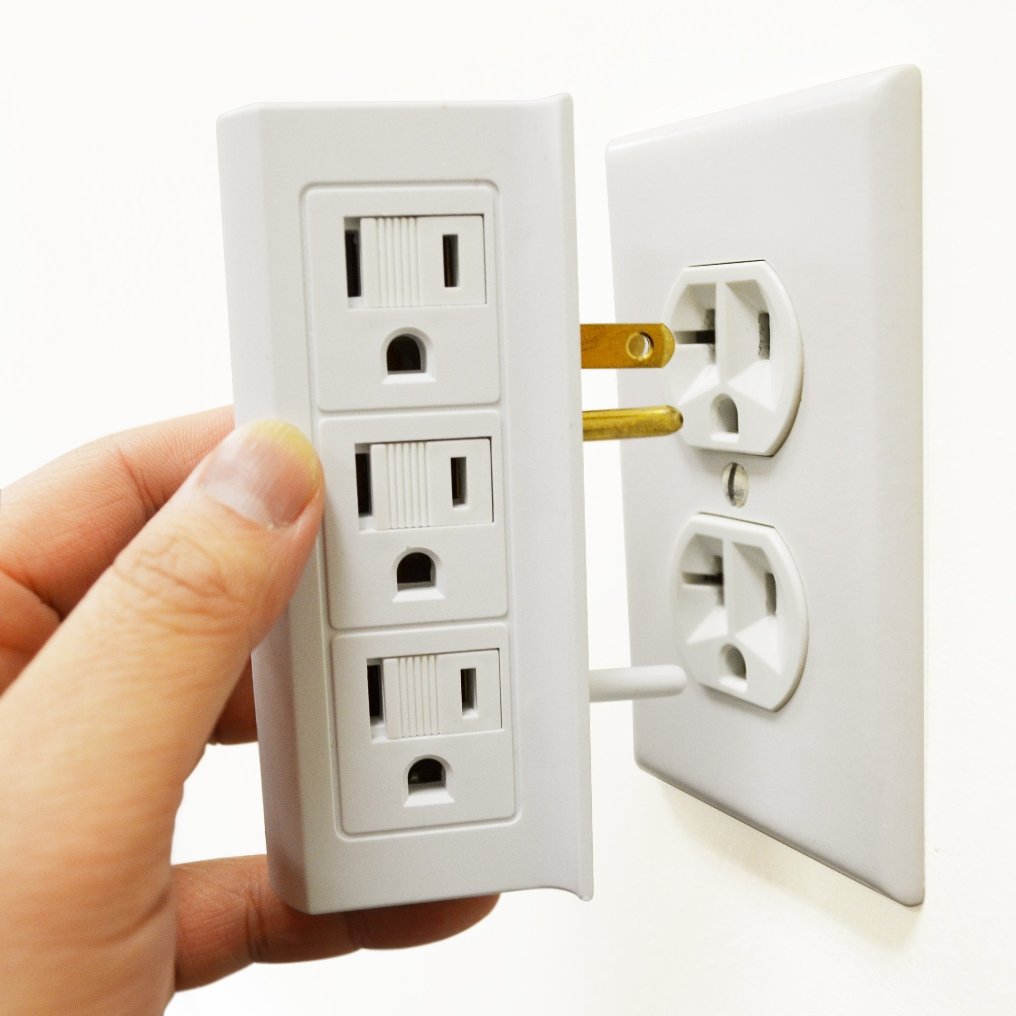 Cable Matters 2 Pack 6 Outlet Splitter Grounded Side Access Outlet Extender Wall Tap
