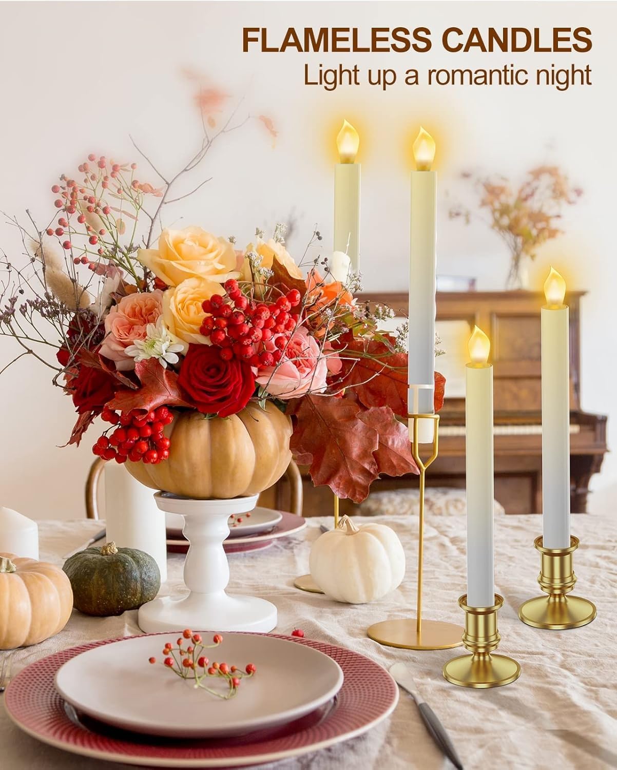 Ronxs Led Window Candles With Timer, Flickering Flameless Taper Candles With Remote, Battery Operated, Indoor Christmas Decorati