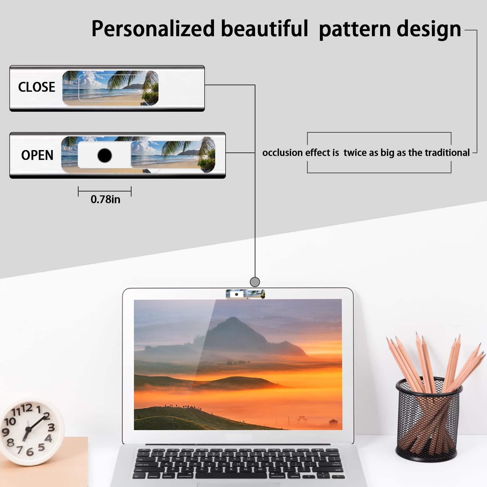 Zyaotwqz Webcam Cover, 3 Pieces, Laptop Camera Cover, Privacy Shielding Capacity Is Twice As Big As The Traditional, Suitable Fo