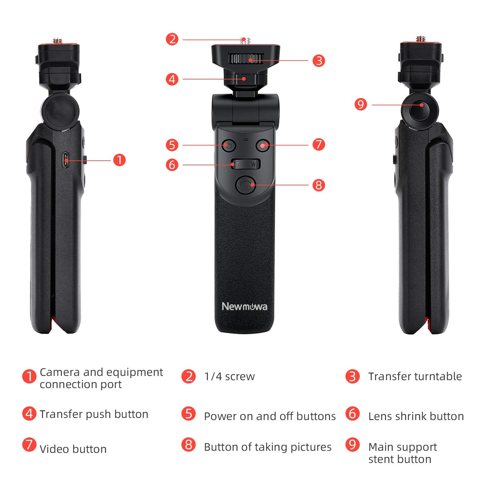 Newmowa Mini Shooting Grip Vlog Camera Grip For Sony Vlogger Grip For Sony Zv1 Rx100 Vii Rx100M2 Rx100M3 Rx100M4 Rx100M5 Rx100M7