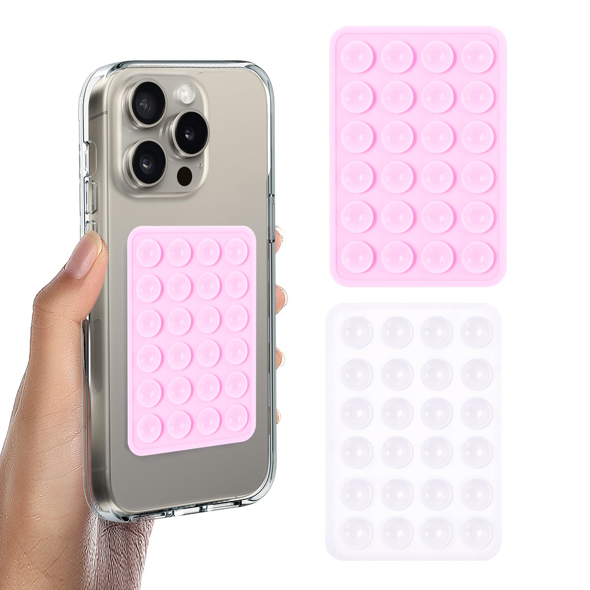 2Pcs Silicone Suction Phone Case Adhesive Mount, Anti-Slip Hands-Free Phone Holder, Sticky Phone Grip Compatible With Iphone And