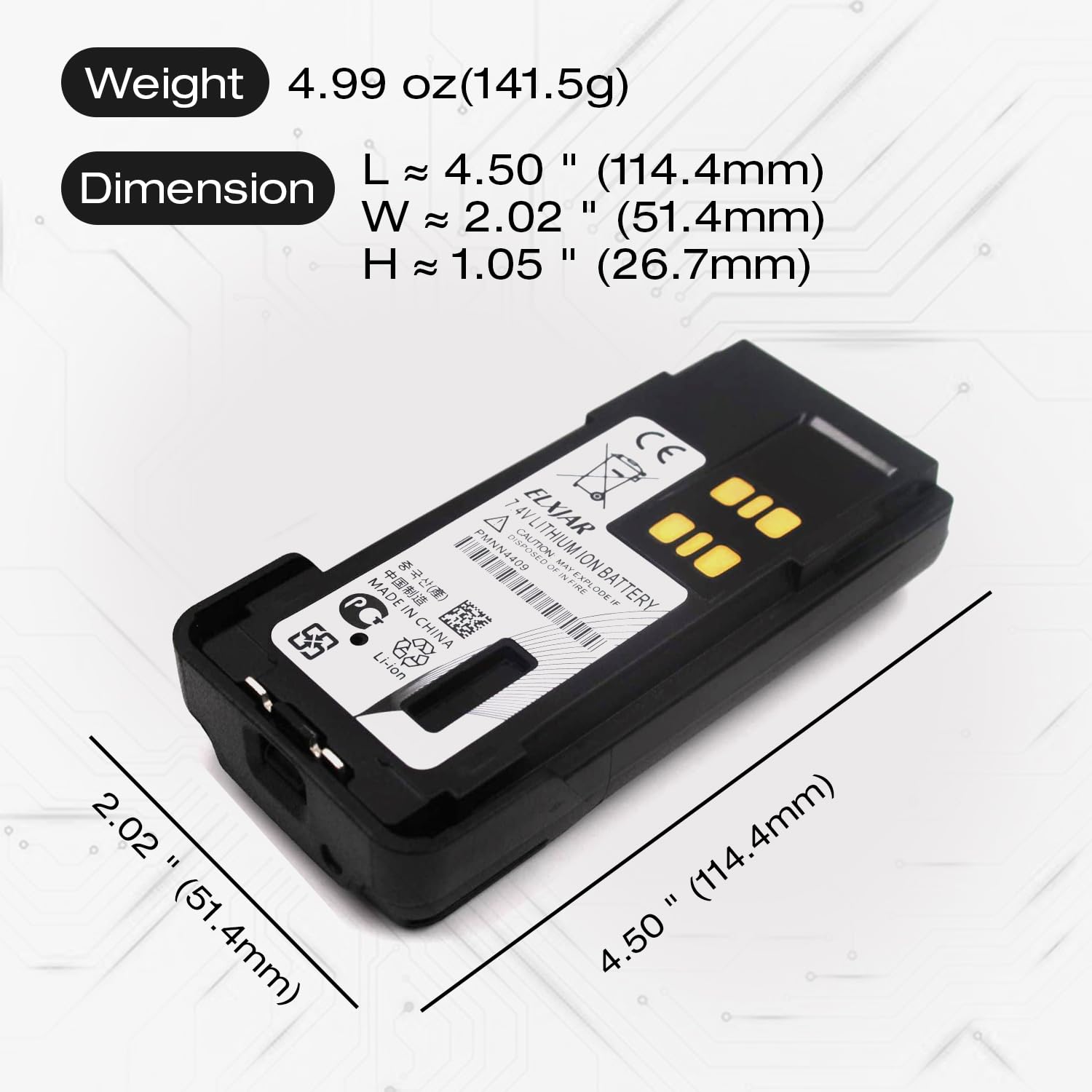 (2 Pack) [2025 Upgraded] 7.4V 3000Mah Pmnn4409Ar Two Way Radio Battery Replacement For Motorola Xpr7350 Xpr7580 Xpr7550 Xpr3300 Apx4000 Apx1000 Xpr3300 Xpr3500 Xpr7550 Xpr7580 Xpr7350 Dp4400 Pmnn4448