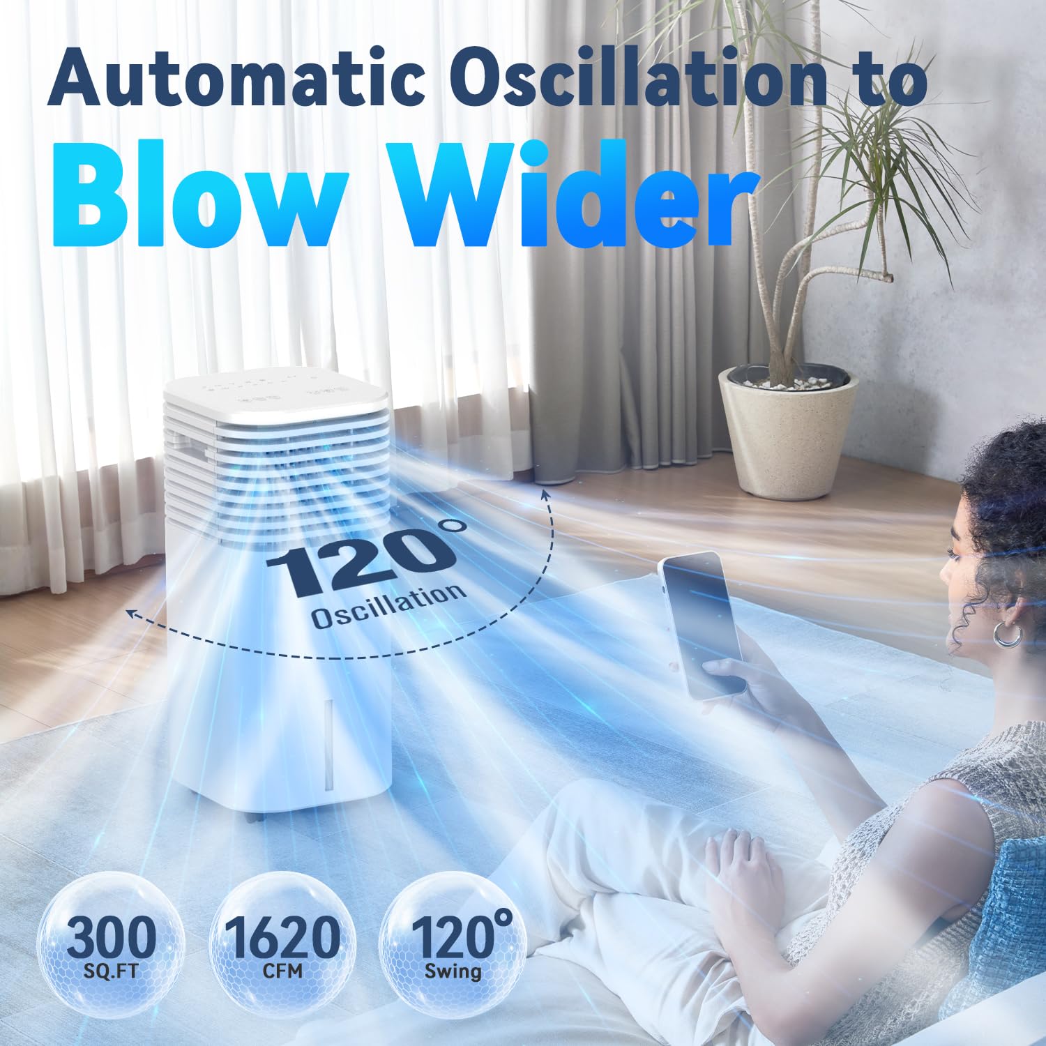 Fancole Windowless Portable Air Conditioners With 4Modes & 3Speeds, 15H Timer For Smart Auto-Off, 2Gal Tank For 20H Cooling, Eva