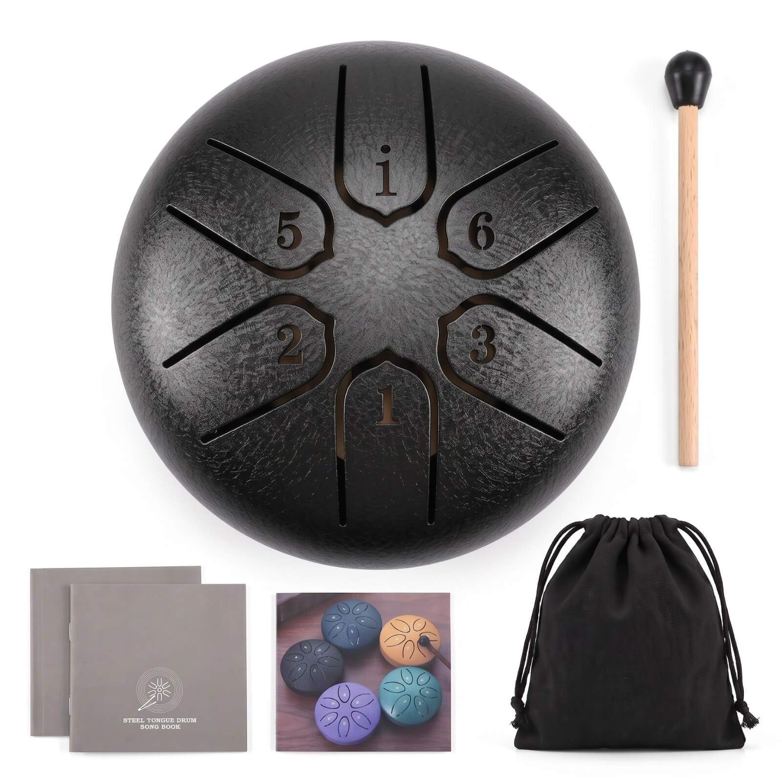 Luxeeva Steel Tongue Drum 3inch 6 Note  Mini Handpan Rain Drum For Garden, Musical Instruments For Kids, Sound Healing Percussion 