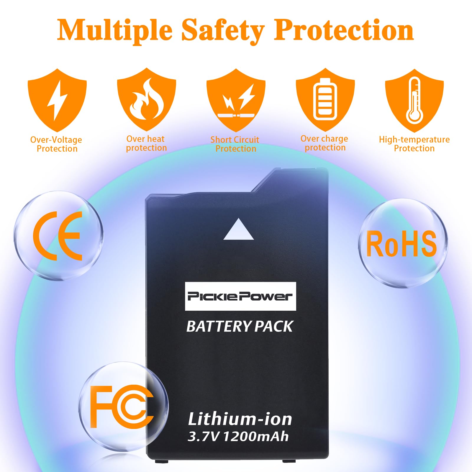 Pickle Power Psp 3000/2000 Battery With Psp Charger Cable For Psp 3000 / Psp Slim 2000 Psp S110,Psp 3001, Psp 3000, Psp 3002, Ps