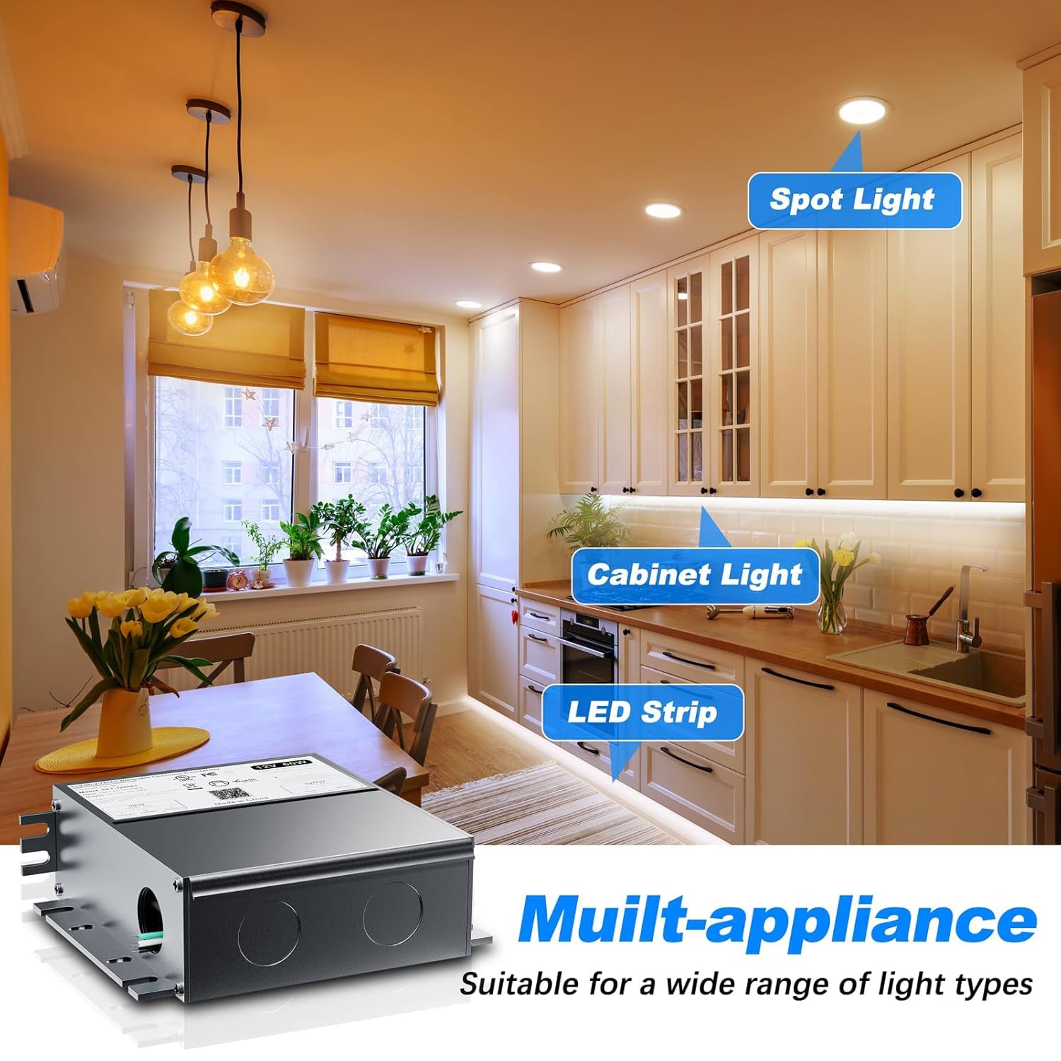 2 Pcs 60W Dimmable Led Driver, 12V Triac/Elv/Mlv Ac To Dc Power Supply For Led Light, Halogen Bulb, Led Transformer Compatible W