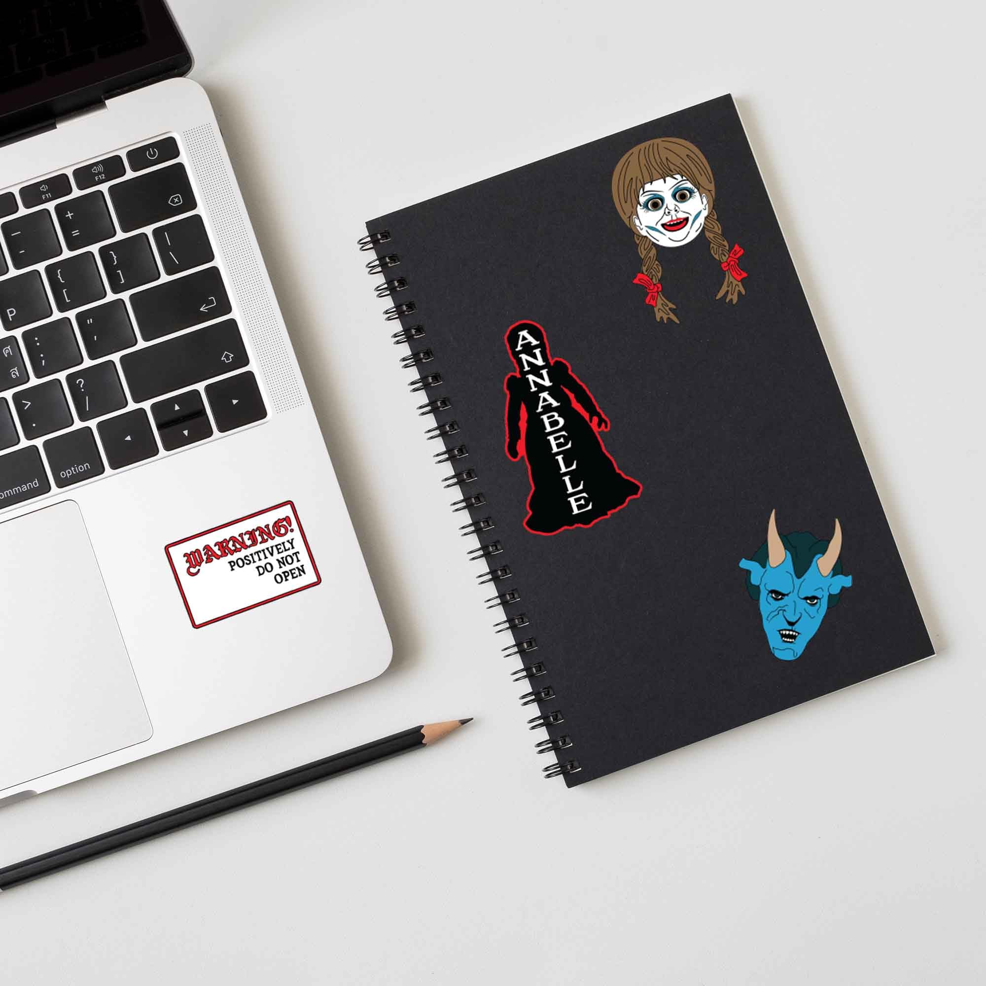 Annabelle 4Pk Adhesive Vinyl Decals - Creepy Horror Movie Sticker Set Featuring The Possessed Doll