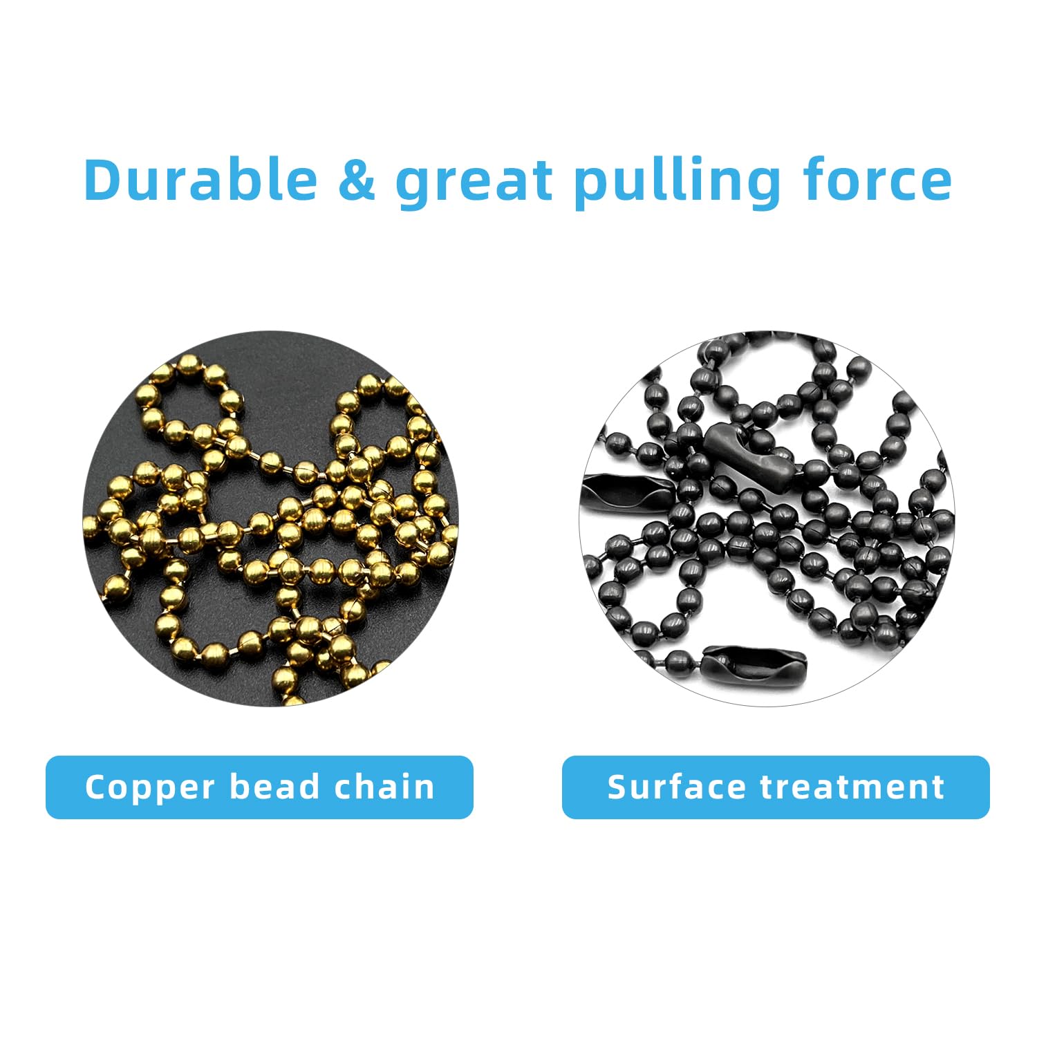 Ceiling Fan Pull Chain Extender, 12Feet 3Mm Diameter Beaded Ball Fan Light Extension Pull Chain With 10 Matching Connectors(Blac