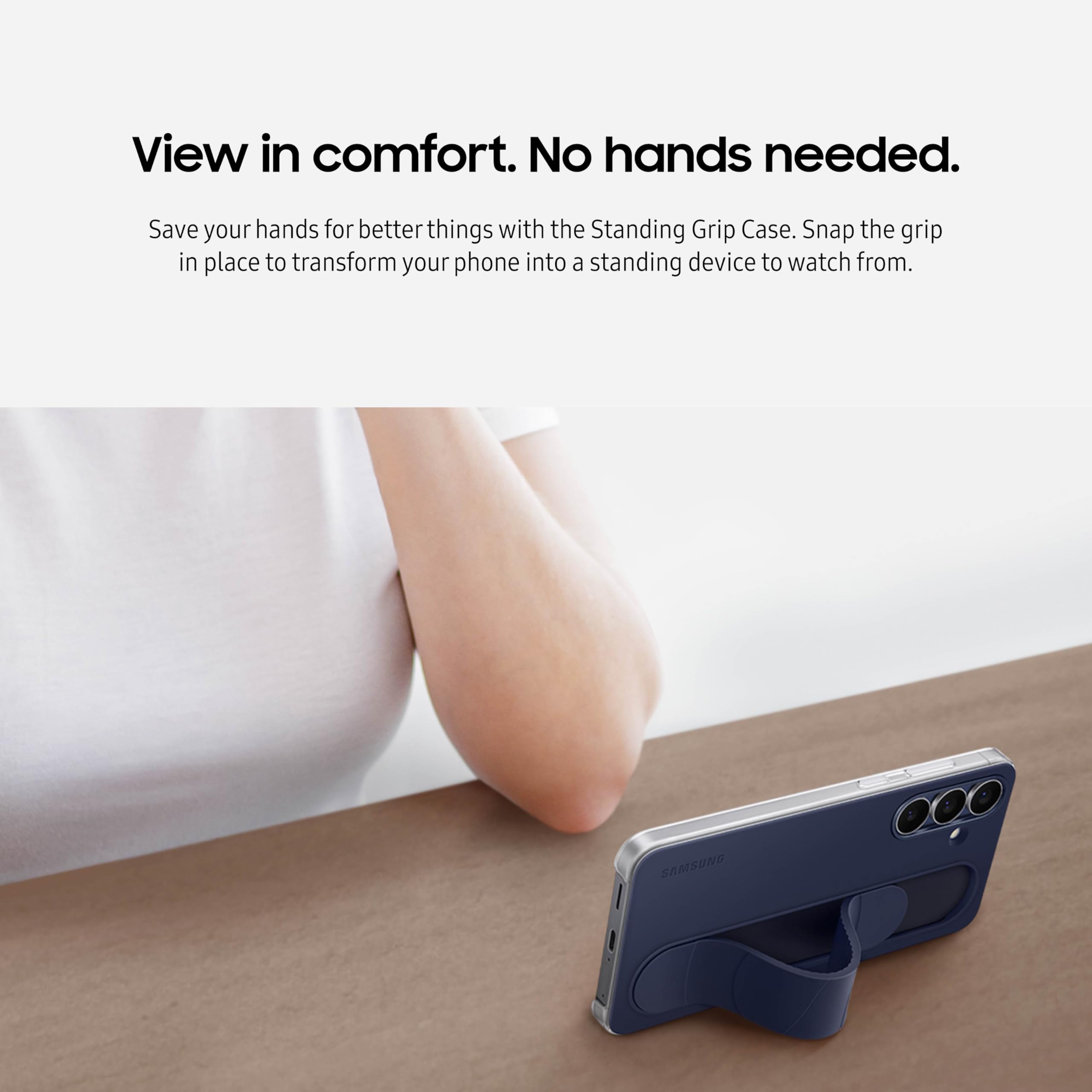 Samsung Galaxy S25 Fe Standing Grip Phone Case, Protective Cover With Stand, Hands Free, Secure Grip, Soft, Comfortable Design,