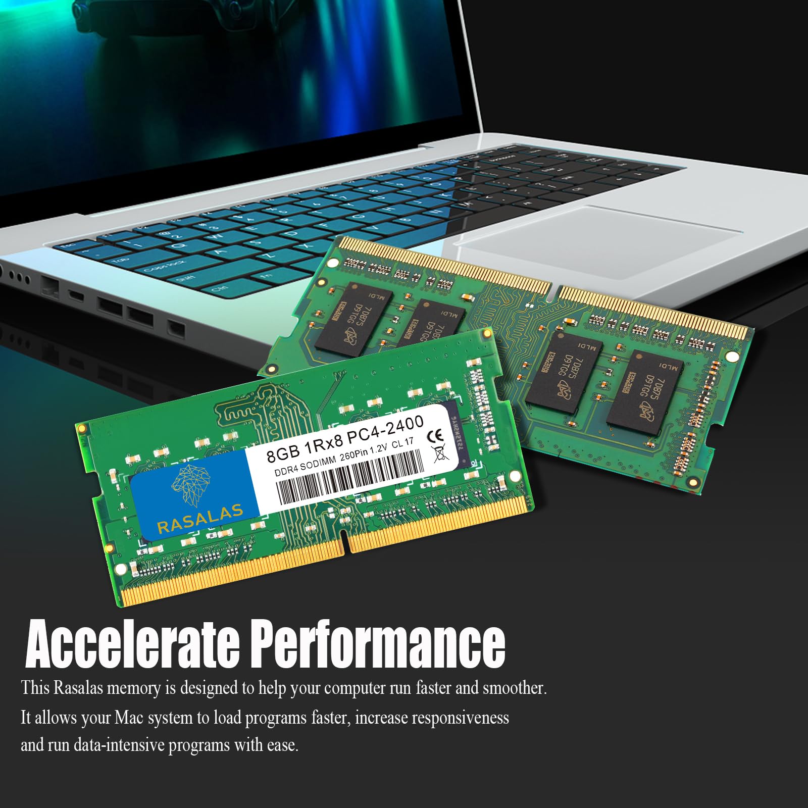 Rasalas 8Gb Ddr4 2400Mhz (Ddr4 2400) Pc4 19200 (Pc4 2400T) Non Ecc Unbuffered 1.2V Cl17 1Rx8 Single Rank 260 Pin Sodimm Laptop M