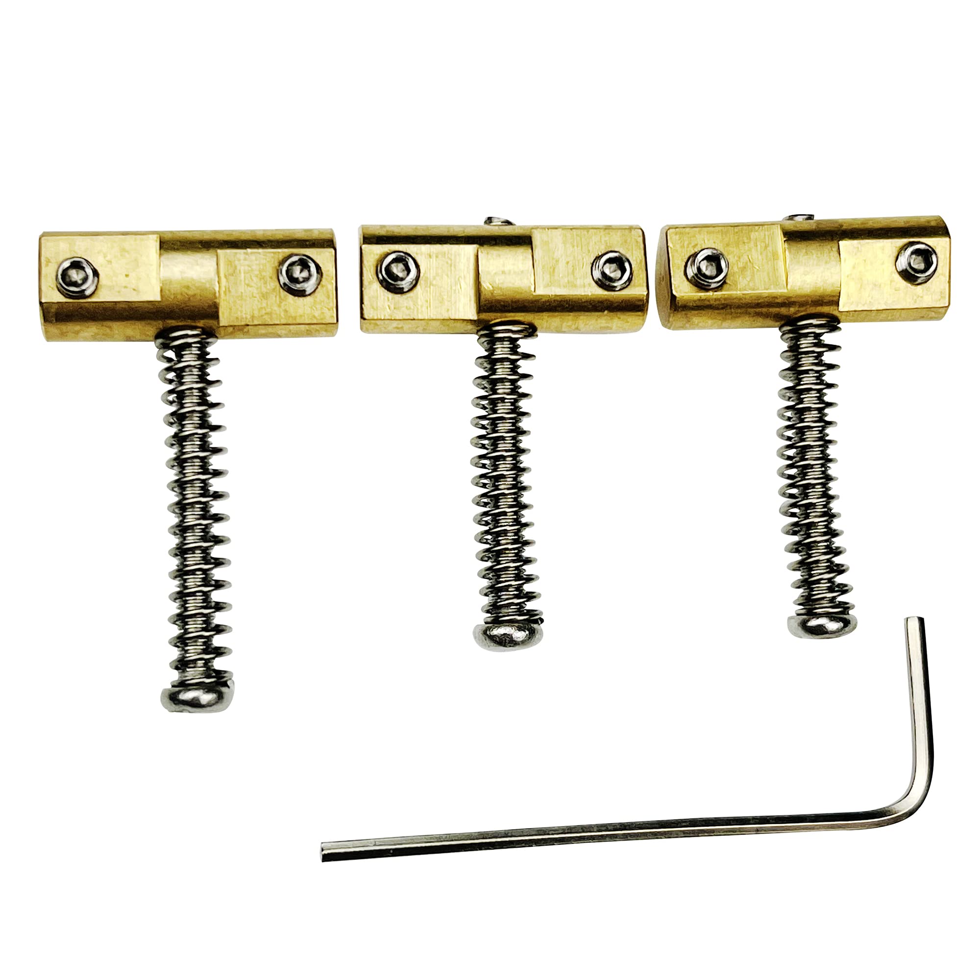 Kaynes Compensated Brass Saddles Set (3Pcs)   10.8Mm Bridge Saddle For Fender 52 62 Telecaster Tele Vintage Electric Guitar Repl