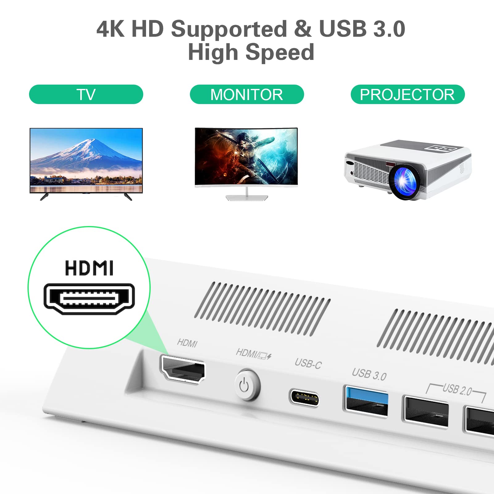 Runtogol Tv Docking Station For Switch,Portable Switch Oled Charger Stand Support 4K Hdmi Output, Replacement For Official Ninte