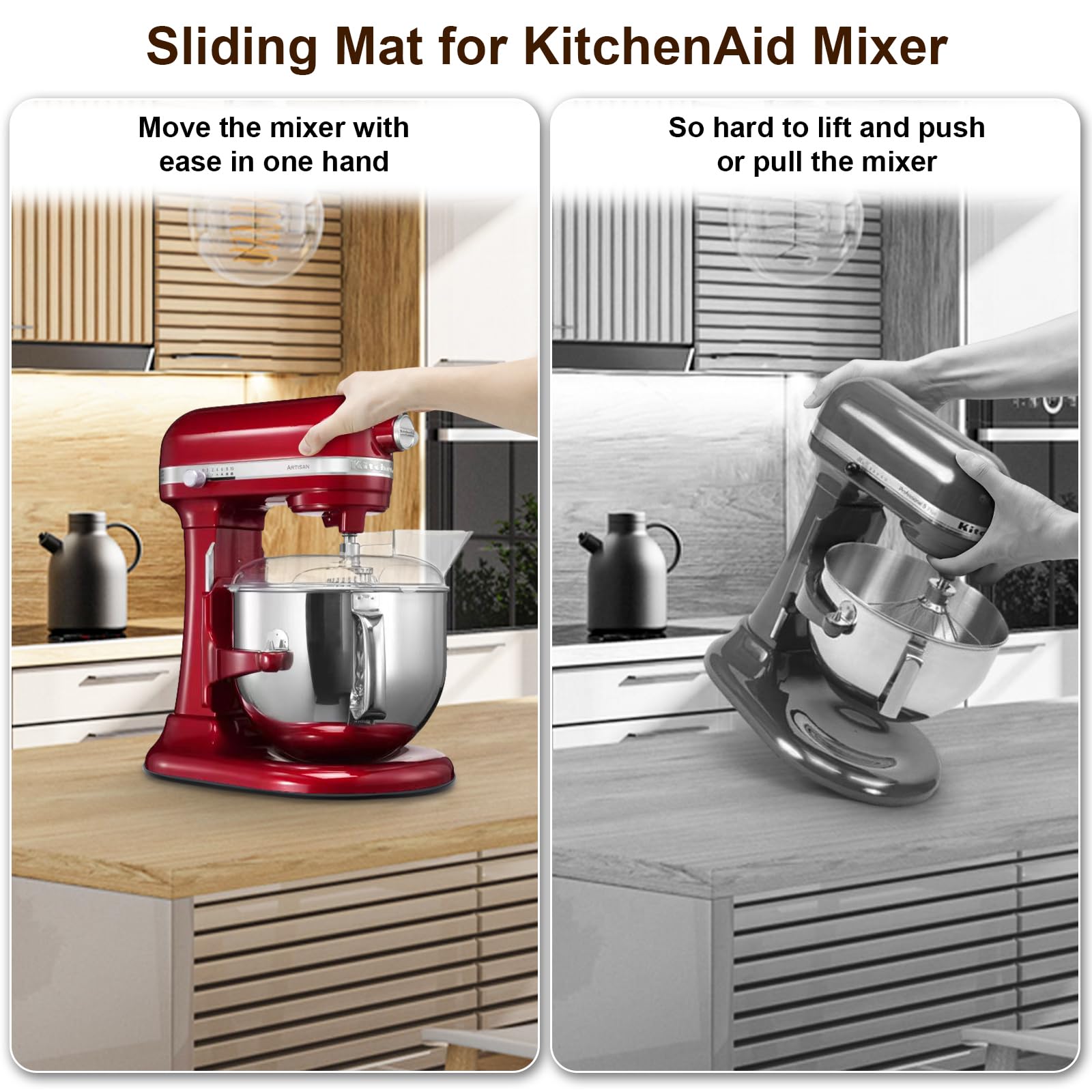 Geckowi Metal Sliding Mat For Kitchenaid Stand Mixer 5 8 Qt,Sliding Tray Slide Tray Mixer Mover Mixer Slider For Bowl Lift Stand