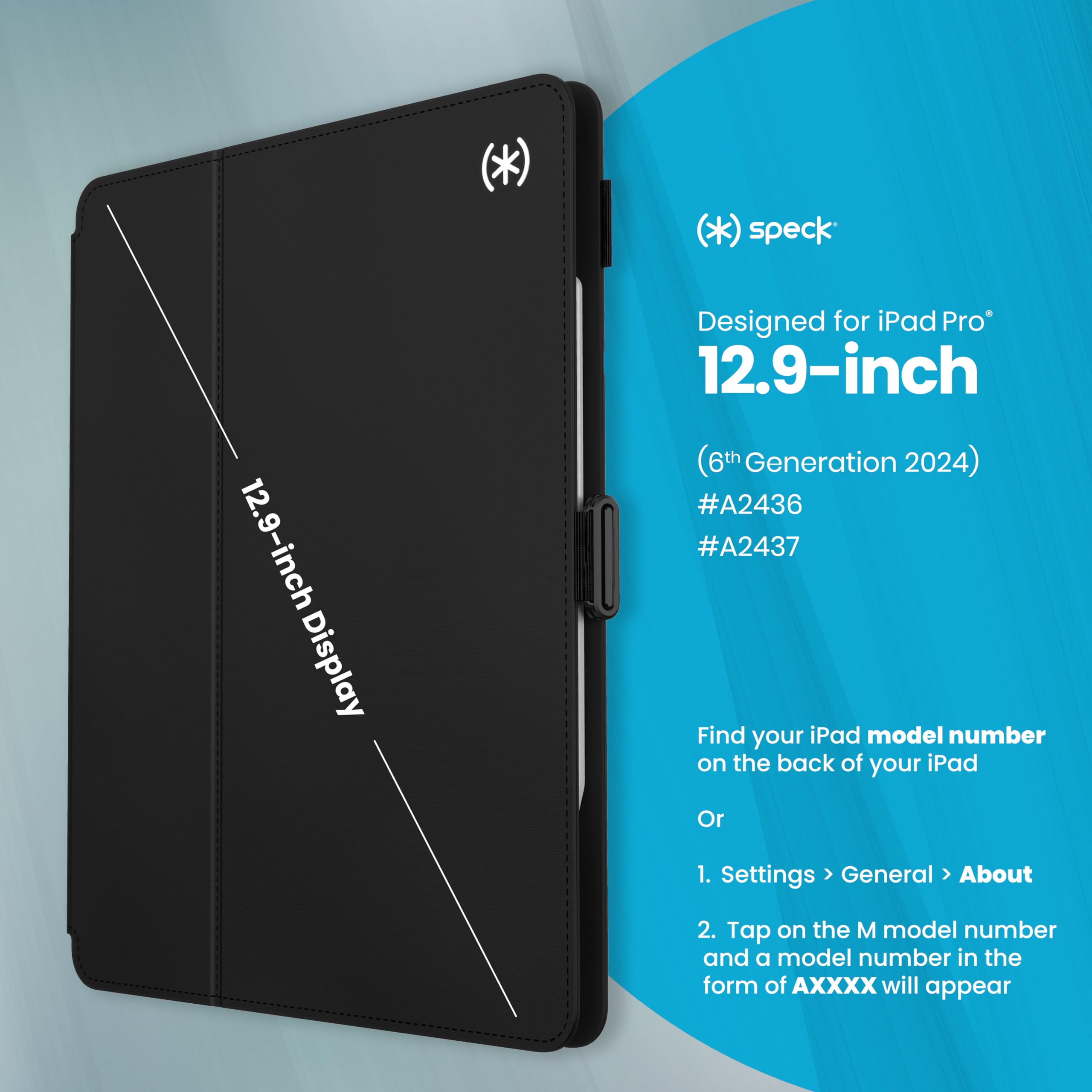 Speck New Ipad Pro 12.9 13 Inch Case (2024 Model, 7Th Generation) With Pencil Holder, Drop & Camera Protection, Slim Multi Range