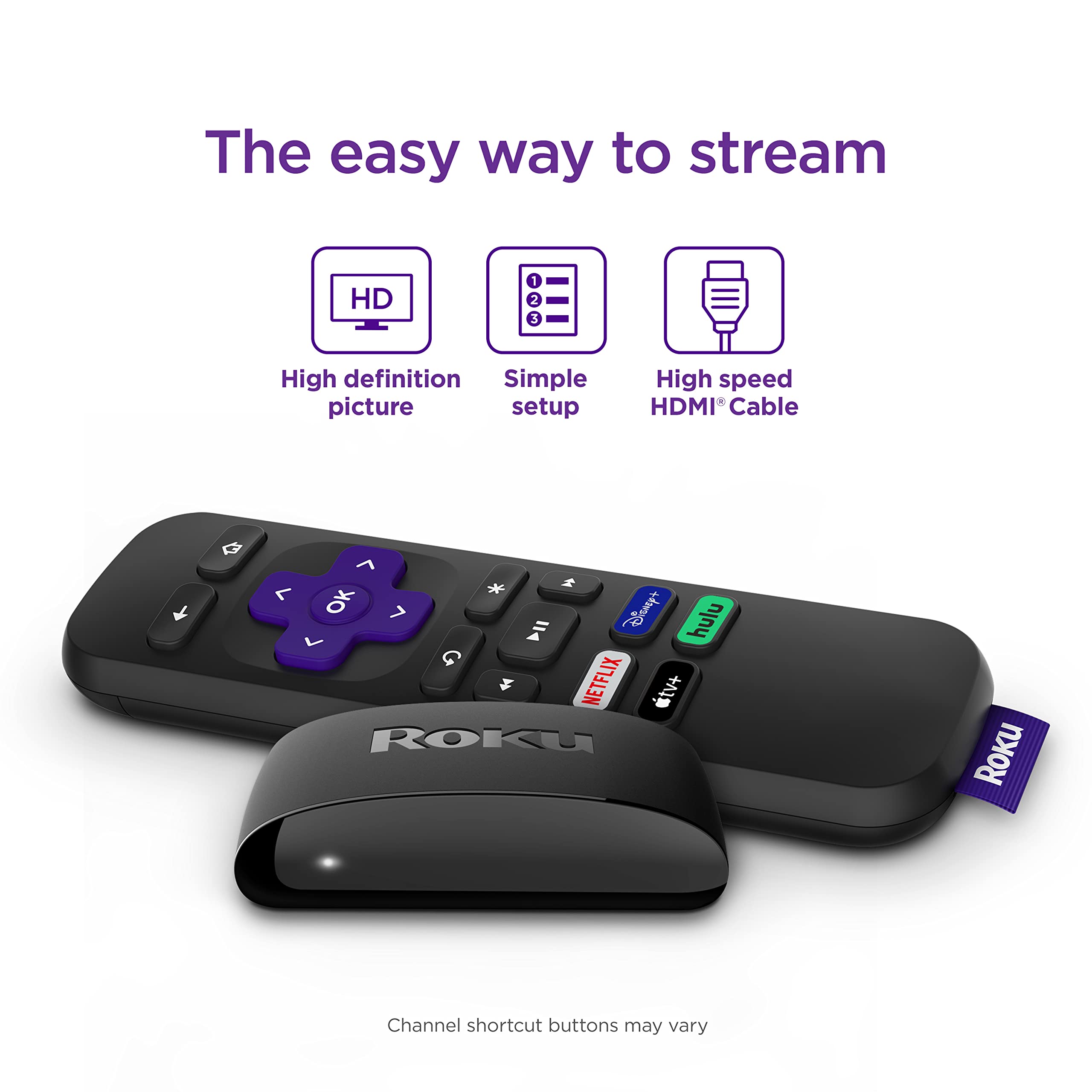 Roku Express | Hd Roku Streaming Device With Simple Remote (No Tv Controls), Free & Live Tv