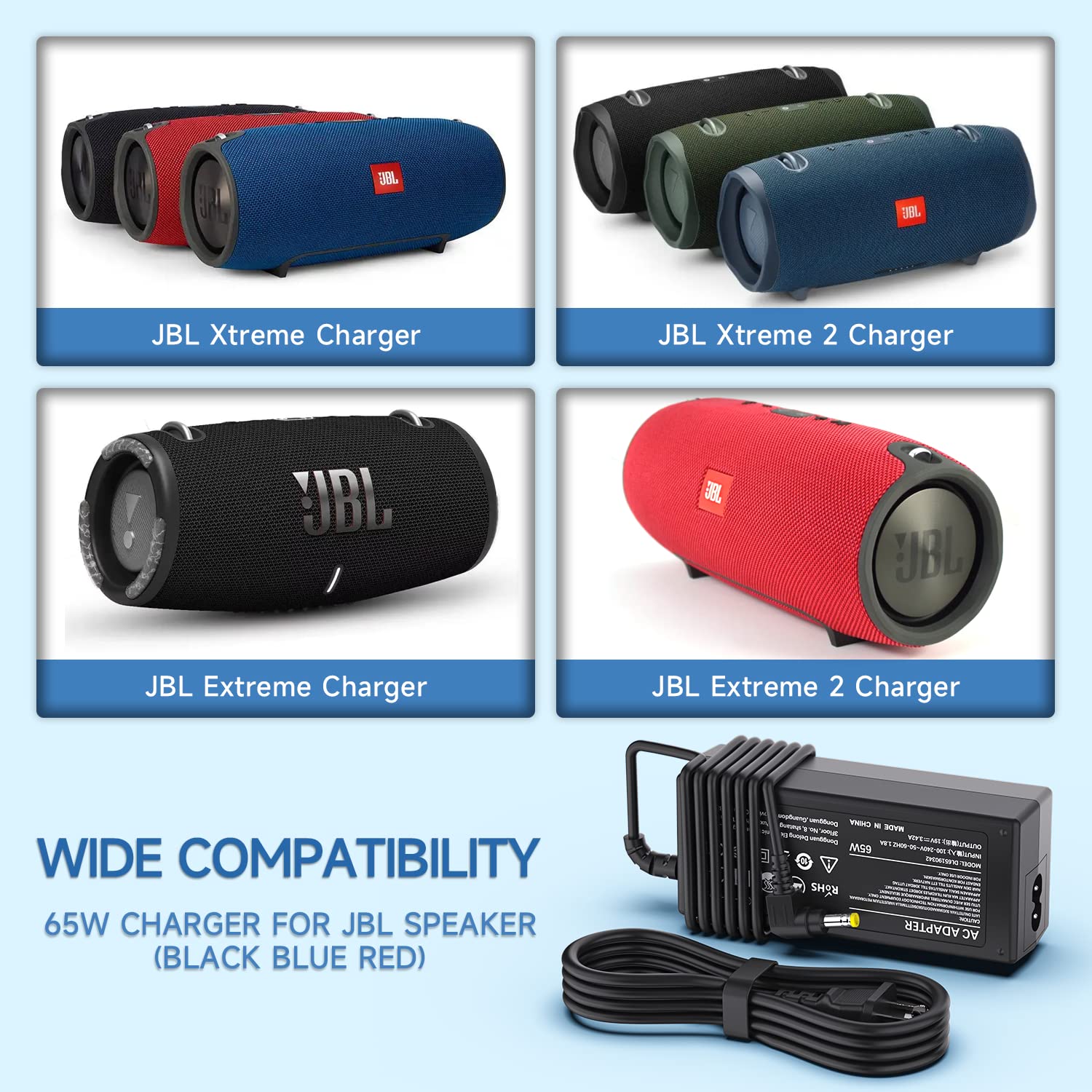 Power Cord For Jbl Xtreme Xtreme 2, 19V Ac/Dc Adapter Charger For Extreme Extreme 2 Jbl Boombox, 65W Portable Wireless Bluetooth