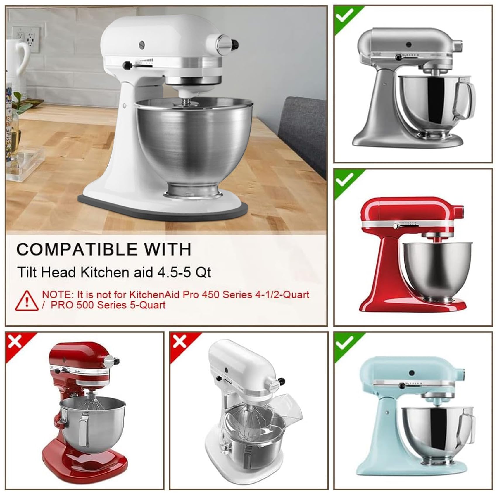 Mixer Slider Compatible With Kitchen Aid Bowl Lift 4 .5 5 Qt Stand Mixer Pine Wood   Kitchen Countertop Storage Mover Sliding Ca