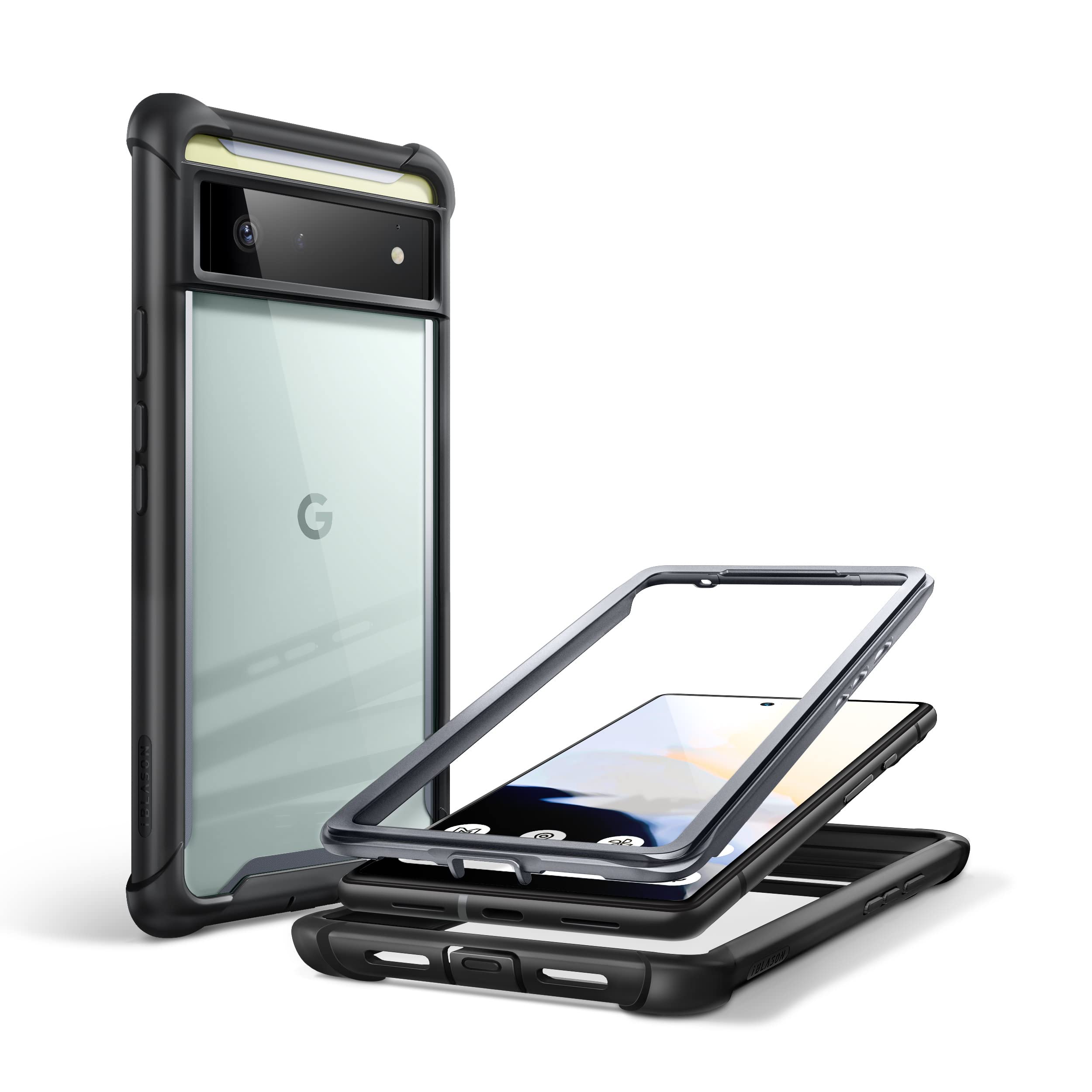 iBlason Ares Clear Protective Case for 6.4Inch Google Pixel 6 (2021), Black