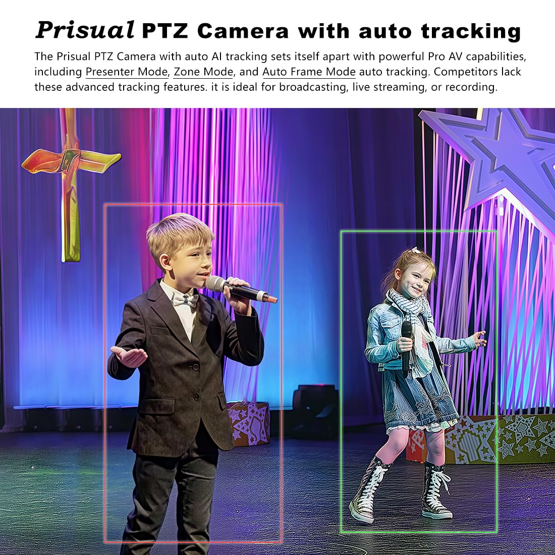 Prisual Ptz Camera 20X Optical Zoom With Hdmi/Sdi/Usb/Ip Streaming Outputs, Auto Tracking For Church Worship Live Events Video R