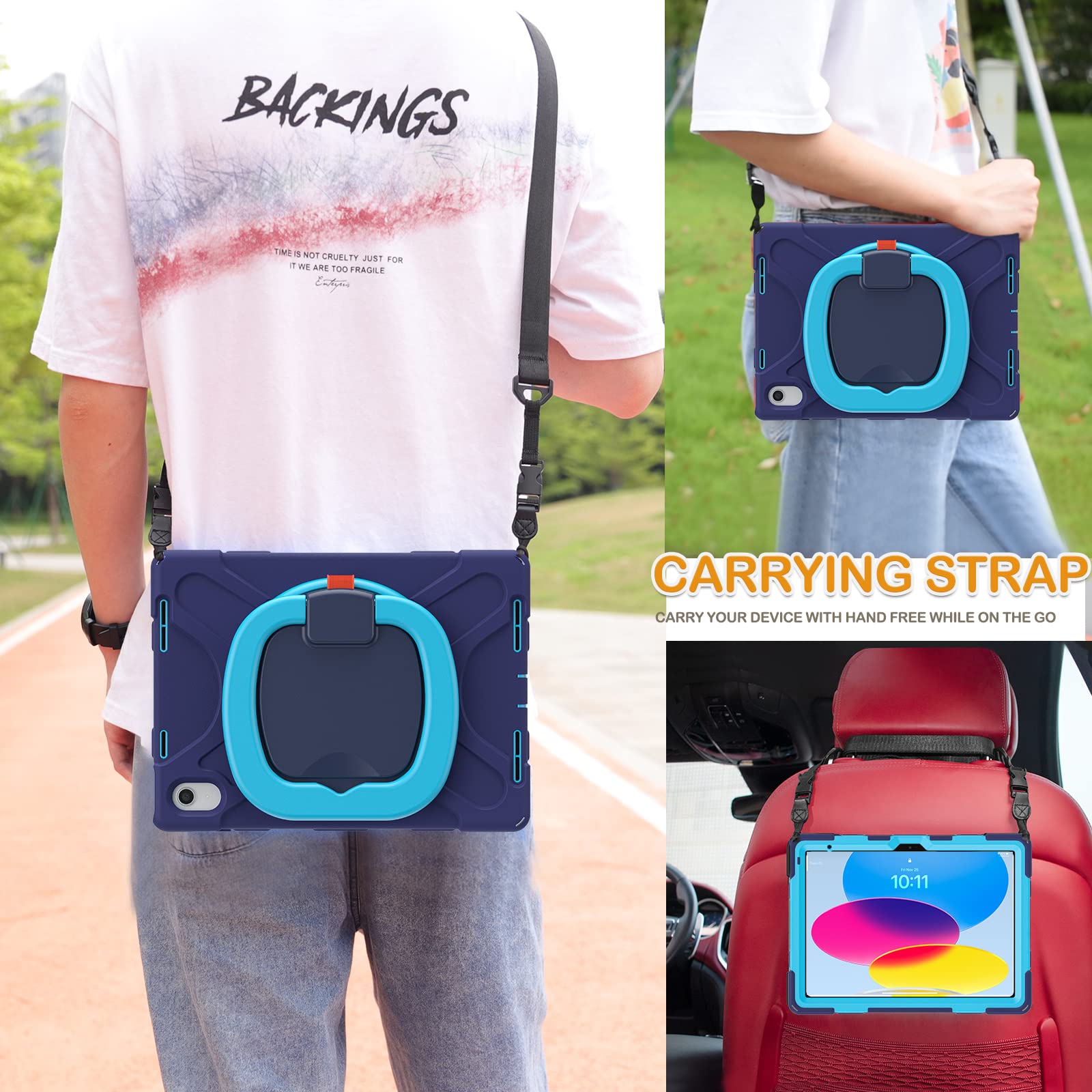 Braecn Case For 10.9 Inch Ipad 10Th Generation 2022 A2696 A2757 A2777 Heavy Duty Shockproof Cover With Pencil Holder/Screen Prot