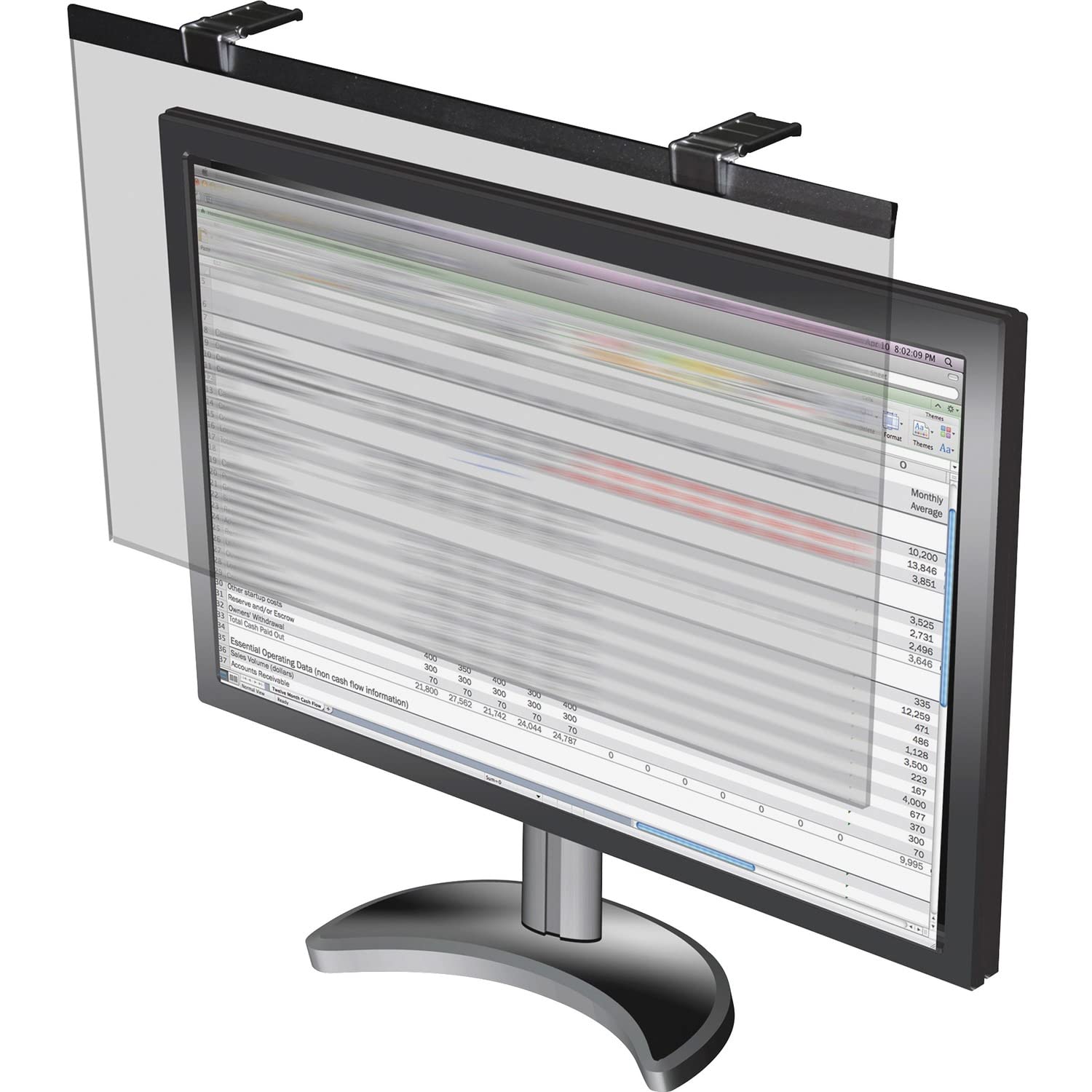 Business Source 29291 Privacy Filter Antiglare F/24 Inch Wide Screen 16:10/16:9 Cl
