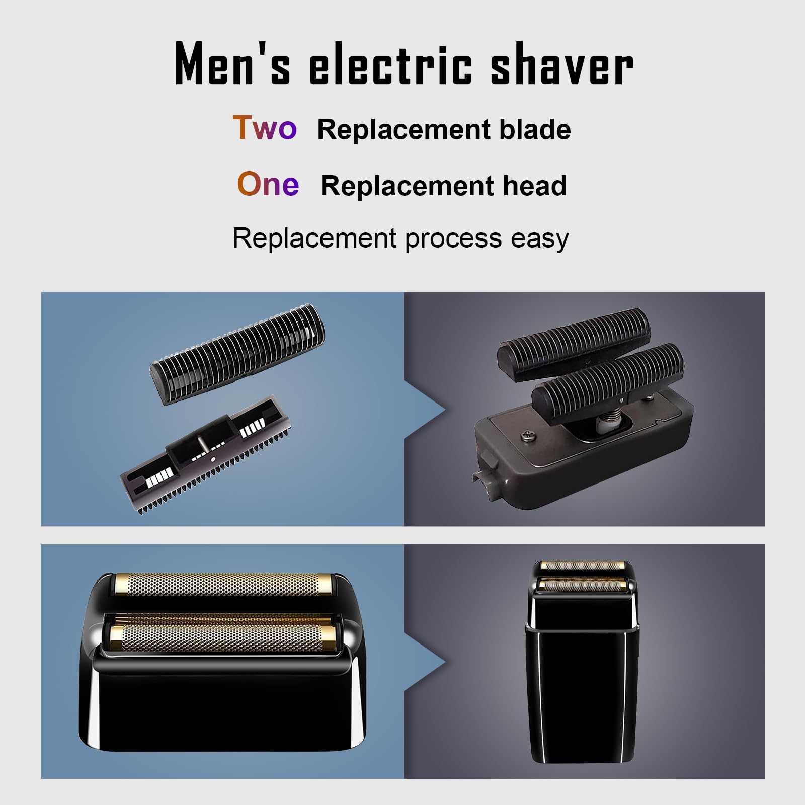 2Pack Shaver Replacement Foil And Cutters Compatible With Babylisspro Double Fxfs2 Metal Shaver Foil Replacement (Black 2Pcs)