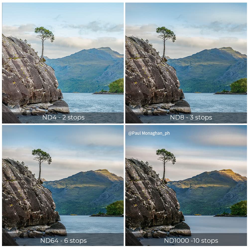 K&F Concept 77Mm Fixed Nd4 Nd8 Nd64 Nd1000 Lens Filters Kit Optical Glass Neutral Density Lens Filter With 28 Multi Coated (Nano