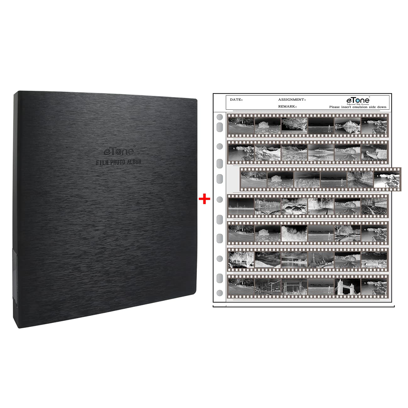 Etone Archival Storage Sheets 135 35Mm Negative Page Preservers Sleeves With Film Album Ring Binder (50X135)