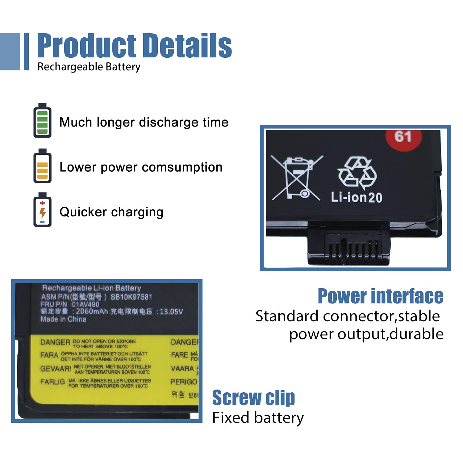 Vanpir 01Av490 Laptop Battery Compatible With Lenovo Thinkpad T570 T470 T480 T580 A485 A475 P51S P52S Tp25 Series Sb10K97580 01A