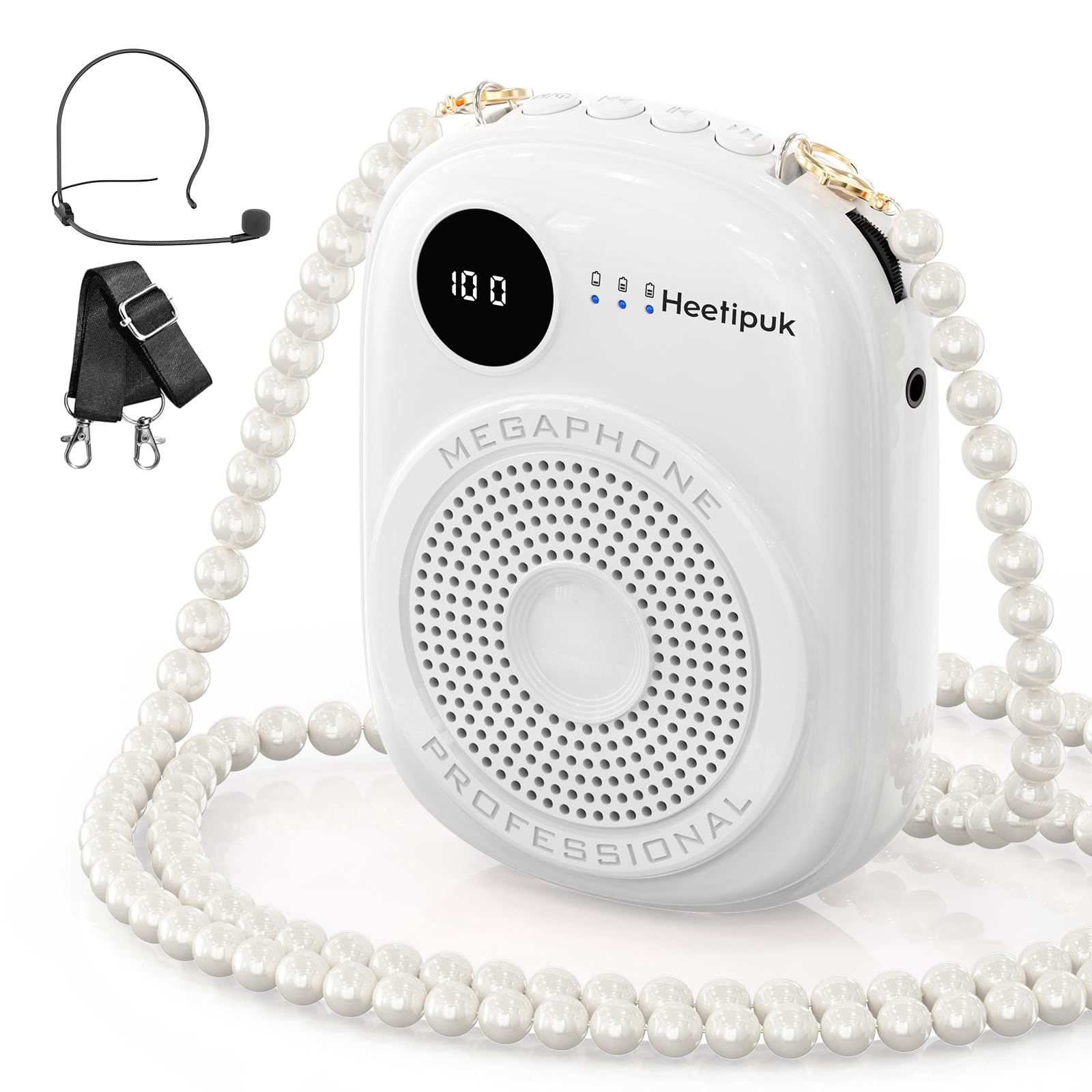 Portable Voice Amplifier Wired Microphone and Speaker,PA System Voice Amplifier with Mic Headset for Teachers,Speech,Tour Guides